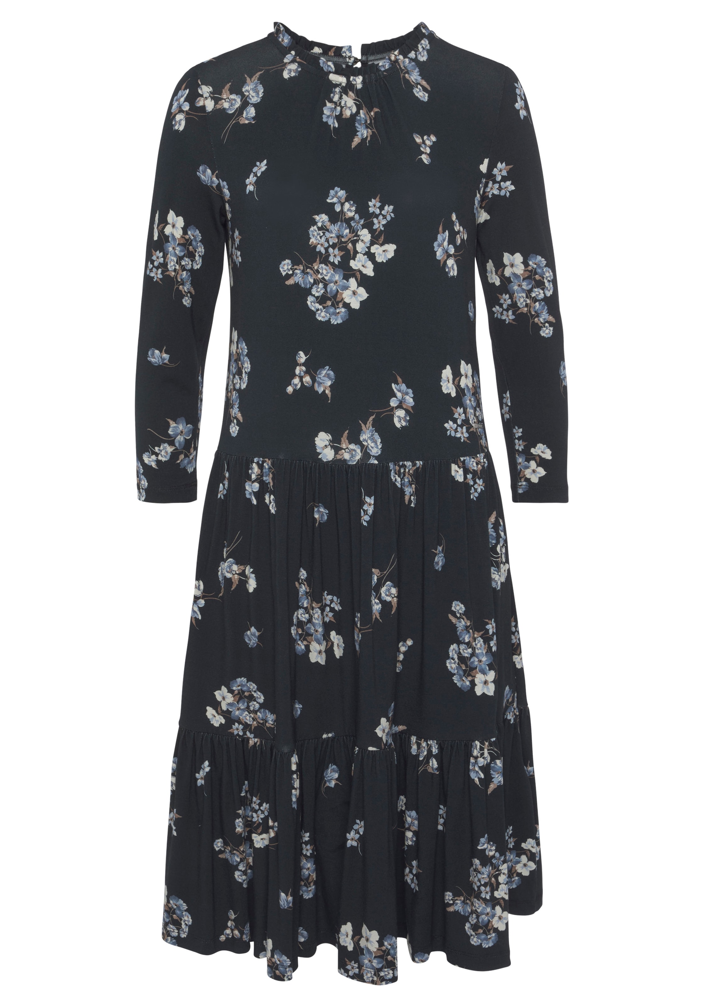 Laura Scott Jerseykleid, mit Rüschenkante und Blumenmuster