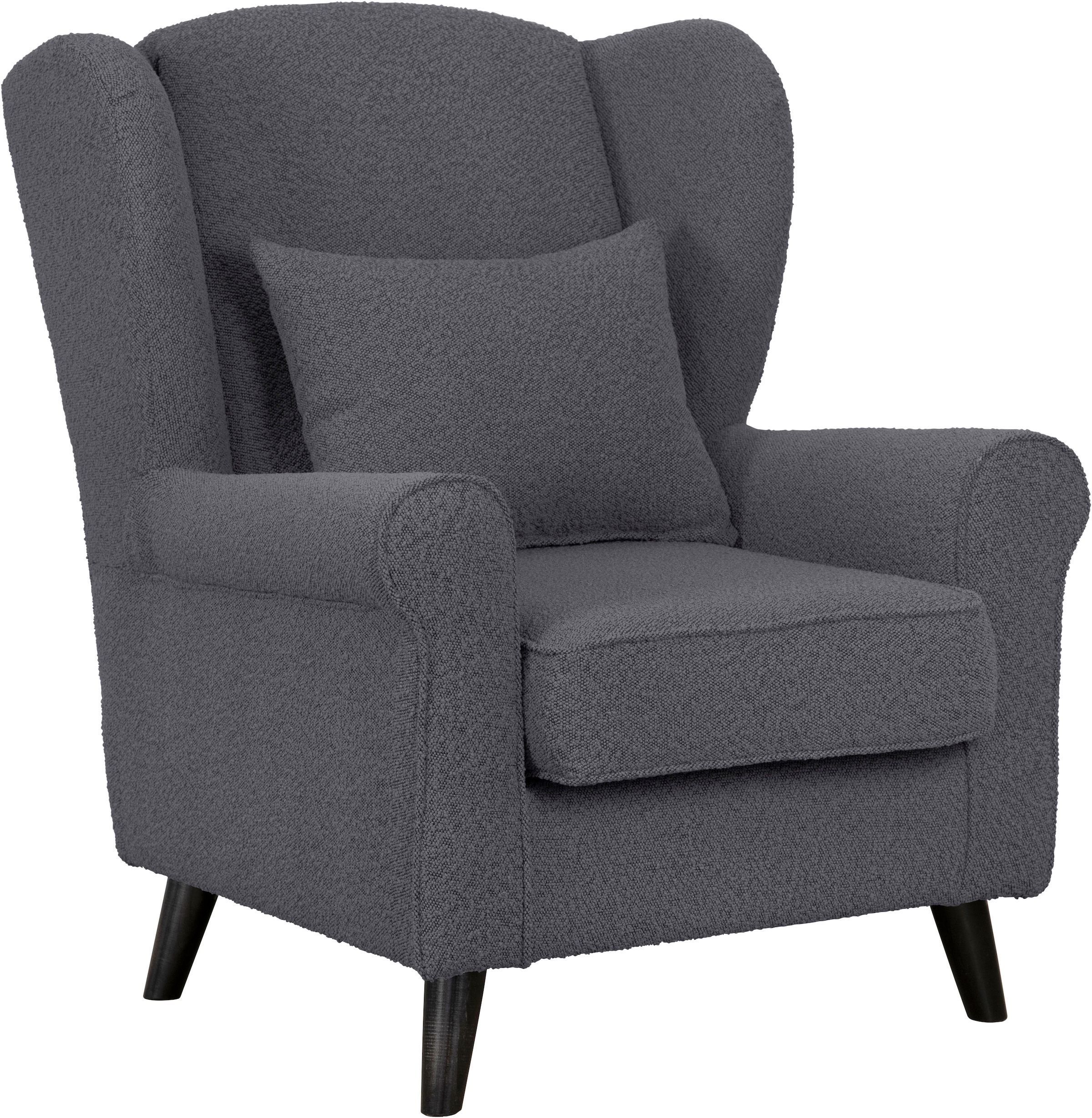 Home affaire Sessel »Ohrensessel CHISTELLE, wahlweise mit Polsterhocker«, mit Wellenunterfederung, Maße: B/T/H: 81/87/99 cm