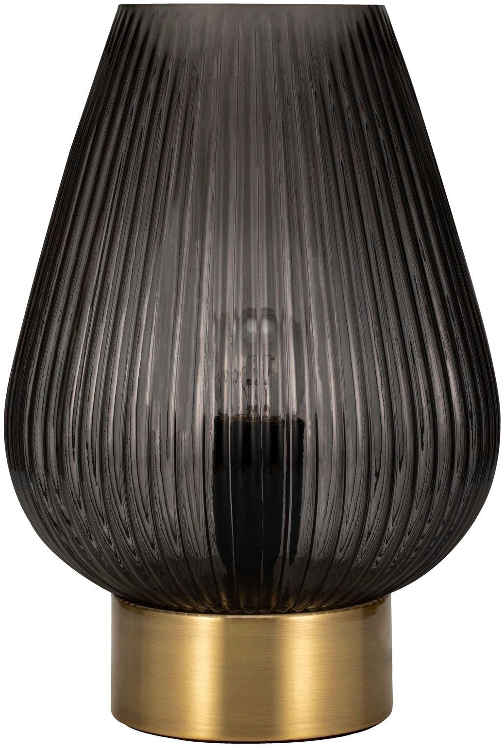 Pauleen Tischleuchte »Crystal Gloom«, 1 flammig, Leuchtmittel E14 | ohne Leuchtmittel, E14, Rauchglas, Messing, Glas, Metall