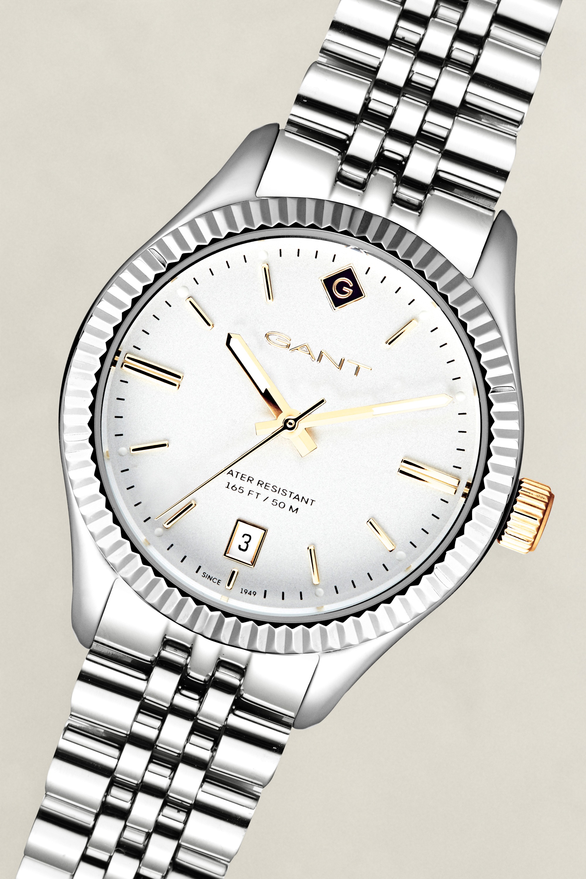 Gant Quarzuhr »Sussex« Armbanduhr, Damenuhr, Edelstahlarmband, analog, Tag