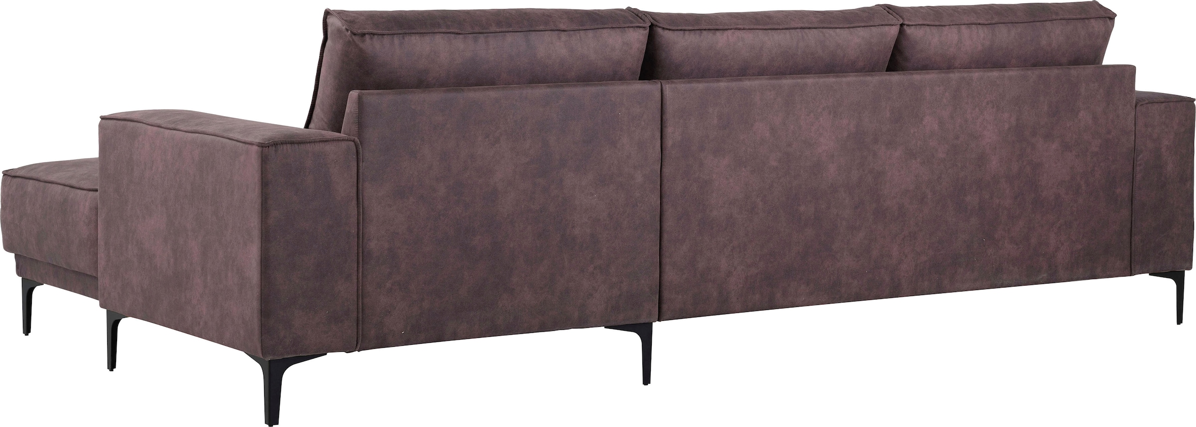 Places of Style Ecksofa »Polsterecke Oland, Struktur, Flachgewebe, Luxus-Microfaser, Boucle«, L-Form, 280 cm, Wellenunterfederung, Skandi-Design, Metallfüße