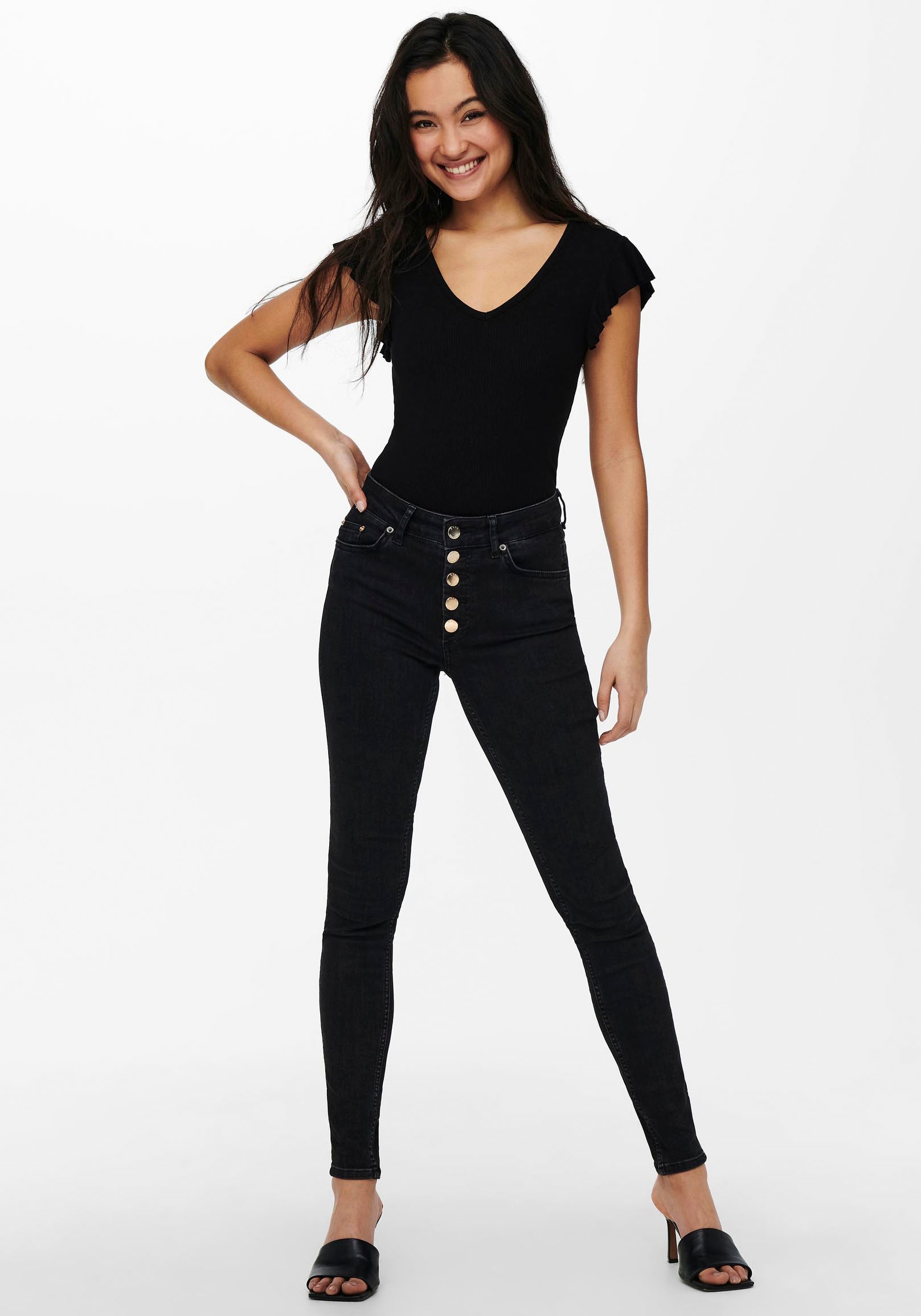 ONLY V-Shirt »ONLBELIA – V-Ausschnitt für femininen Sommerkomfort« Viskosemischung, regular fit, Rundhals