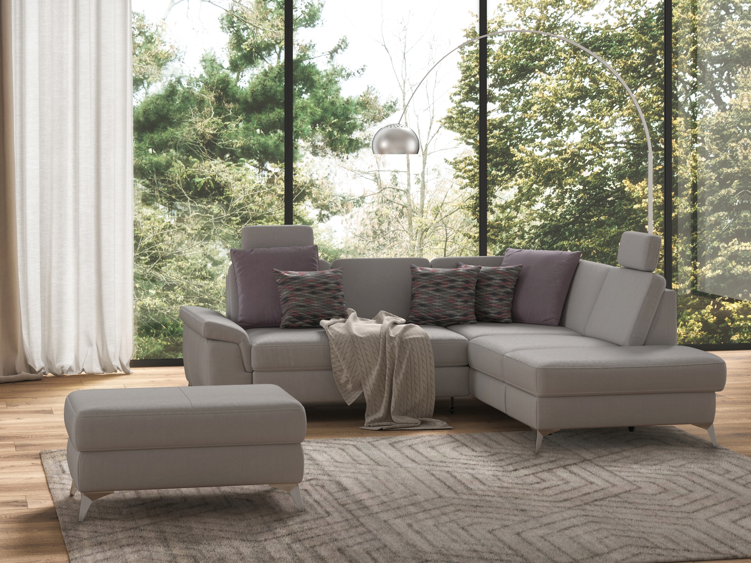 sit&more Ecksofa »Padua L-Form«, inklusive Sitztiefenverstellung, Armteilfu günstig online kaufen