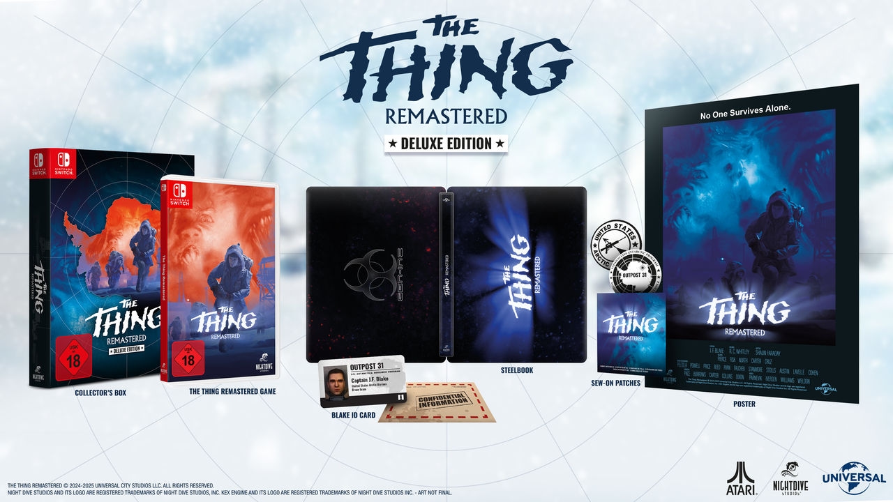 ATARI Spielesoftware »The Thing: Remastered - Deluxe Edition«, Nintendo Switch, Sammlerbox mit exklusiven Inhalten u.a. Steelbook und 2 Aufnähpatches