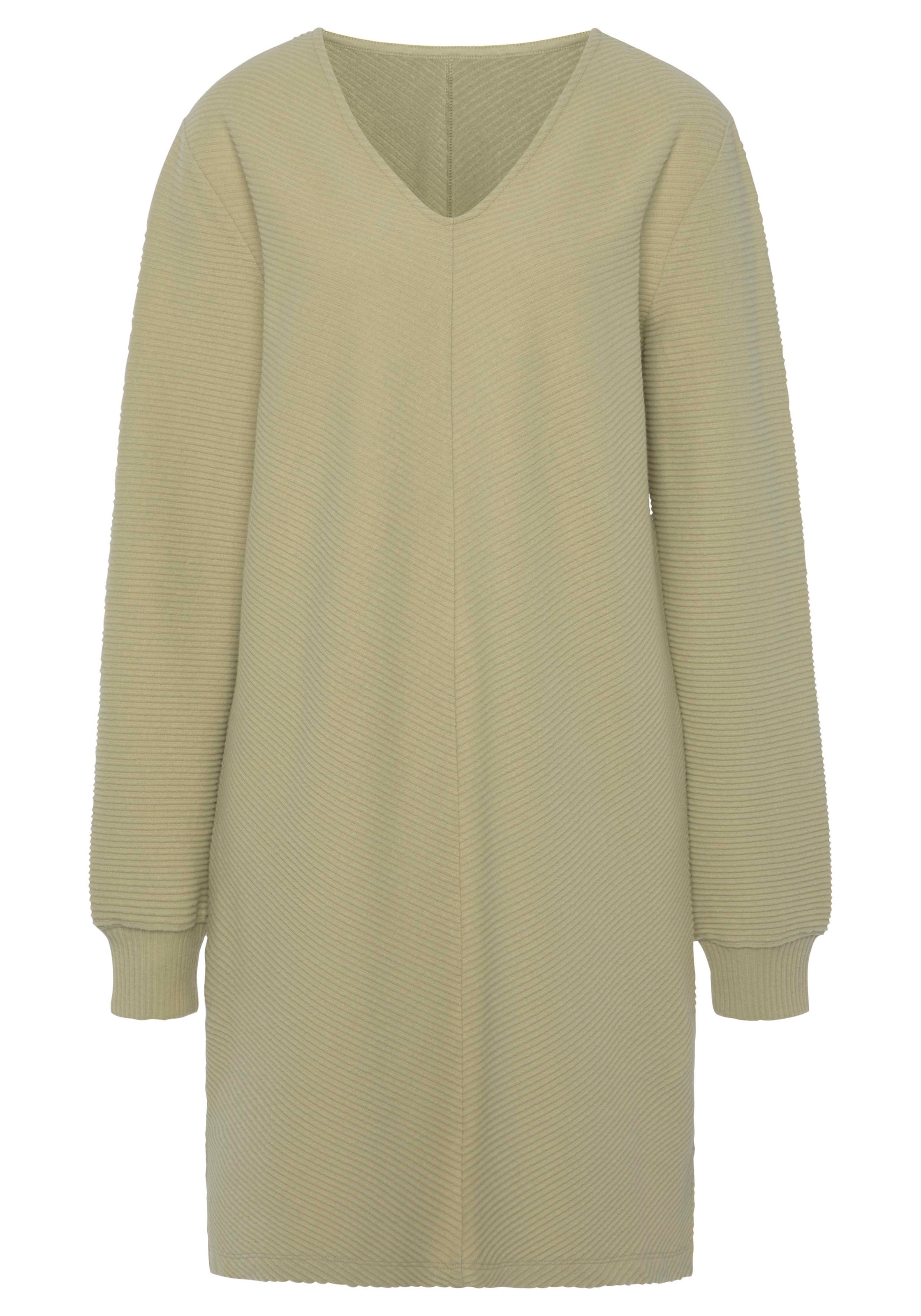 s.Oliver Sweatkleid, Langarmkleid aus Ripp-Qualität mit Teilungsnaht, Loungewear