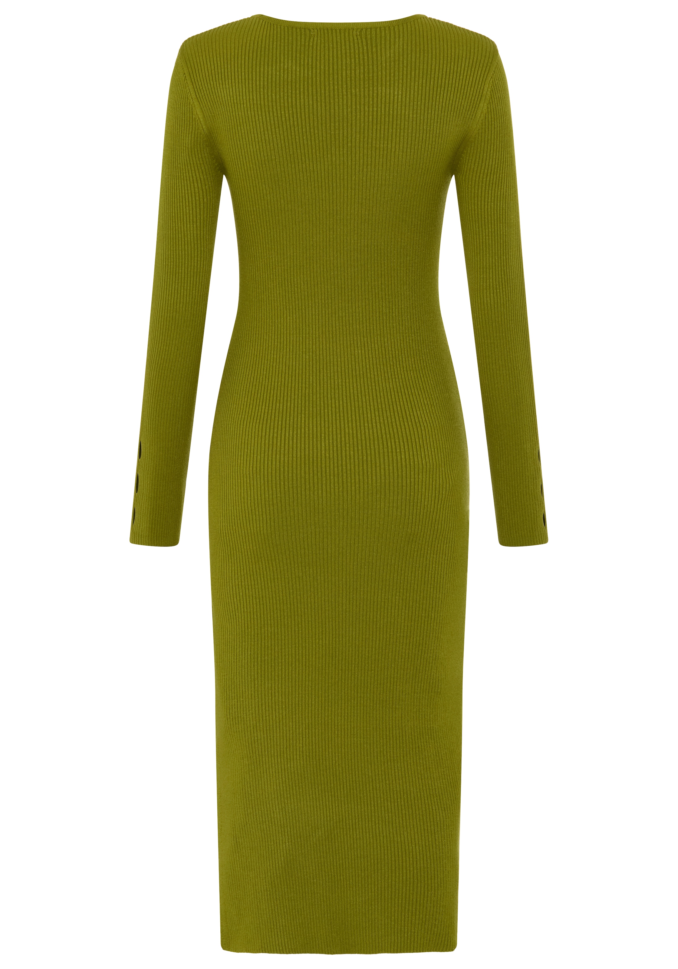 Melrose Strickkleid in Midi-Länge mit femininen Cut-Outs und seitlichem Schlitz