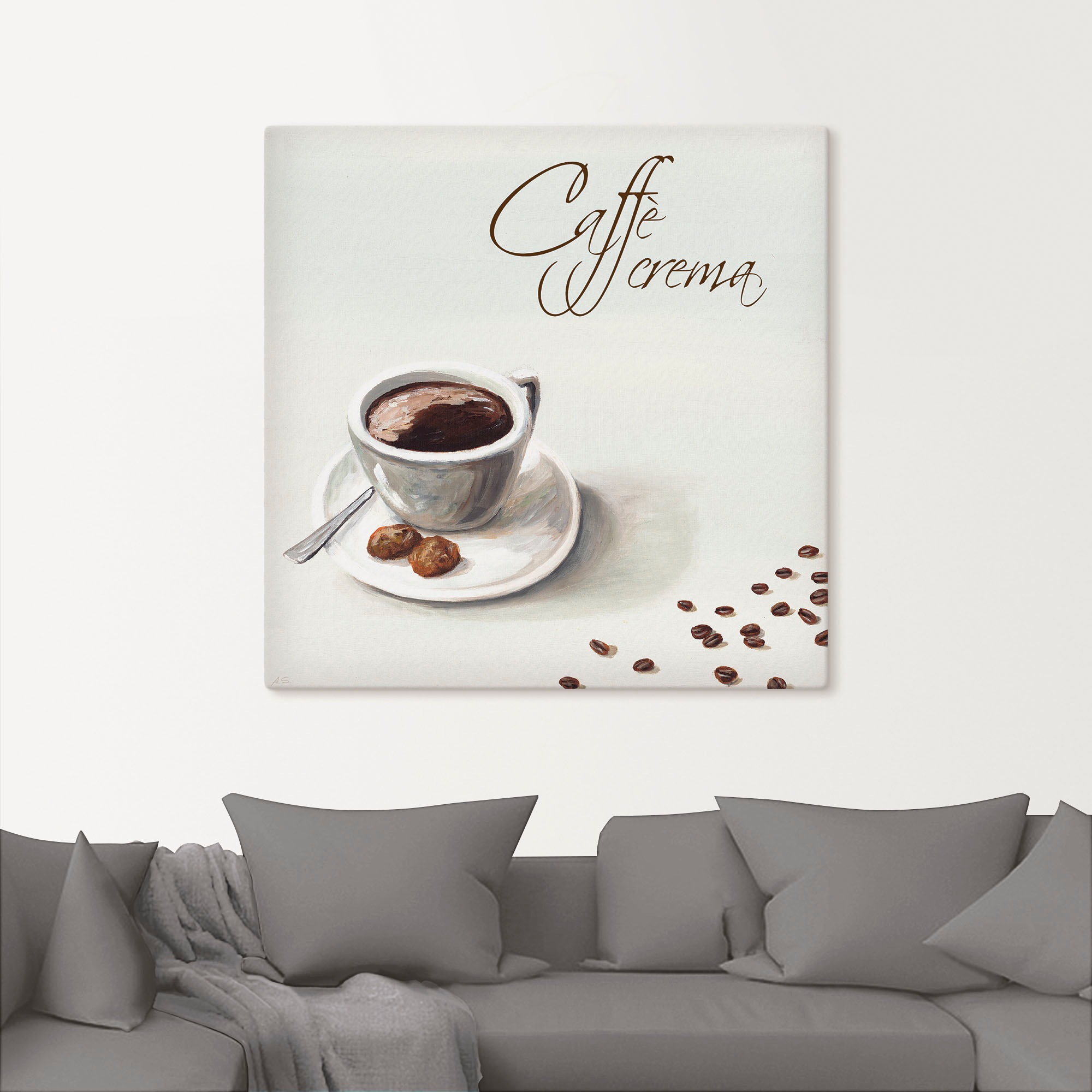 Artland Wandbild »Kaffee crema«, Getränke, (1 St.), als Leinwandbild, Wandaufkleber in verschied. Größen
