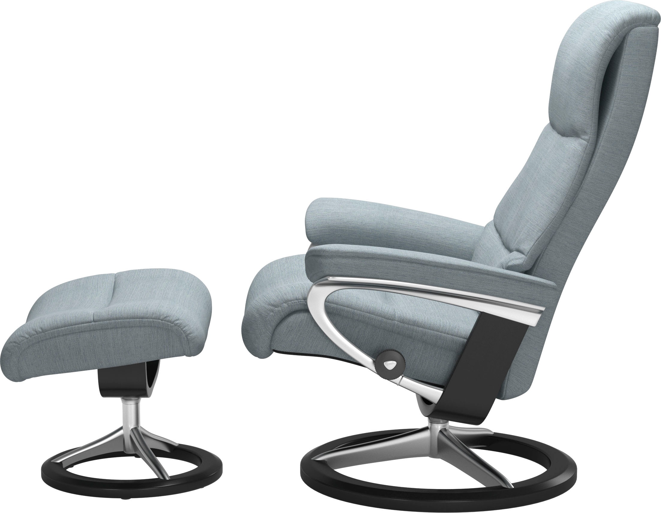 Stressless® Relaxsessel »View«, (Set, Relaxsessel mit Hocker), mit Signature Base, Größe M,Gestell Schwarz