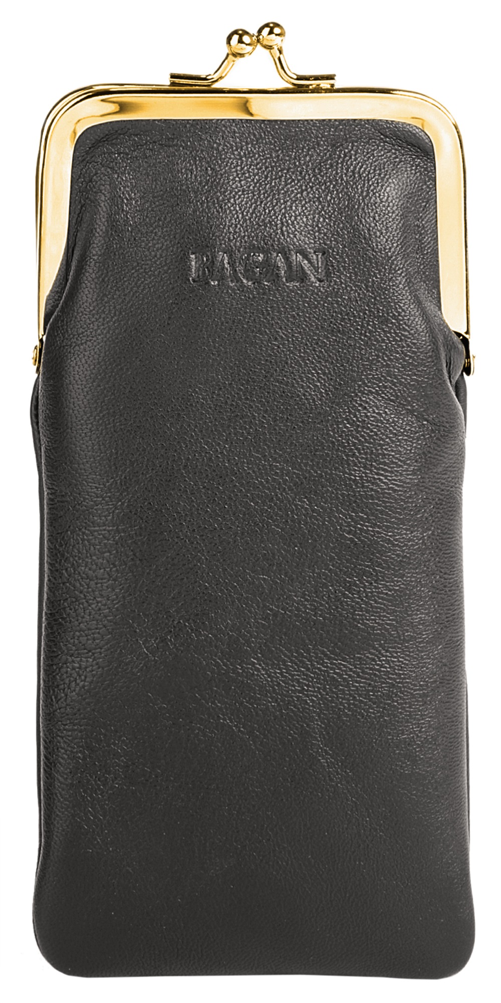 BAGAN Brustbeutel echt Leder schwarz-gold