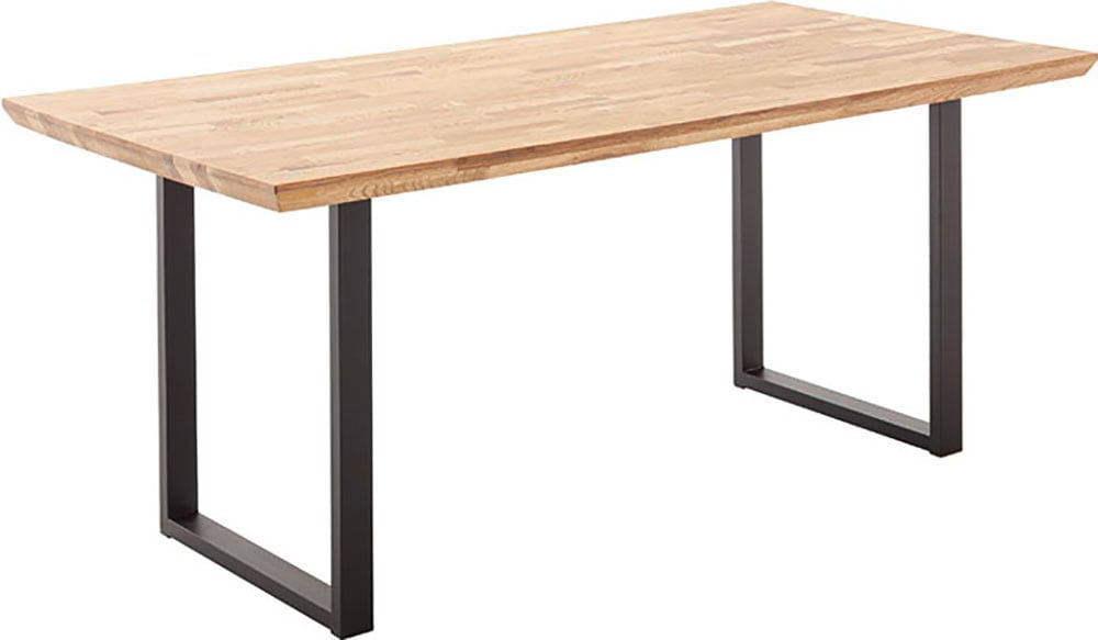 MCA living Esstisch »Zeballos, TOPSELLER!«, (1 St., Holztisch), U-Gestell aus pulverbeschichtetem Metall, Platte aus Zerreiche