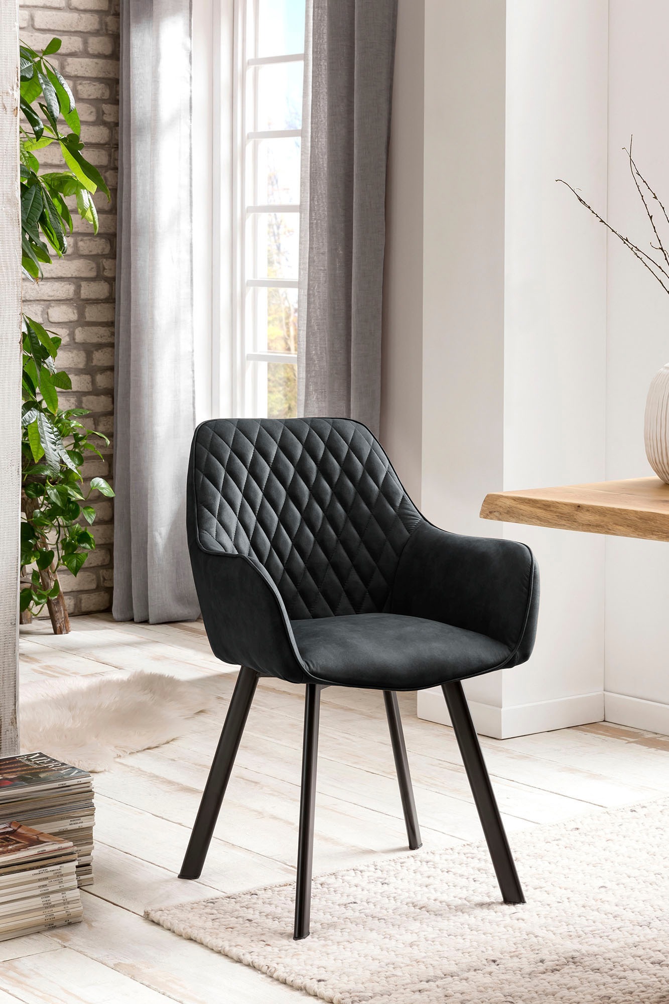 SalesFever Armlehnstuhl »Cardiff Bequemer Esszimmerstuhl« (Set) 2 Stk.Edles günstig online kaufen