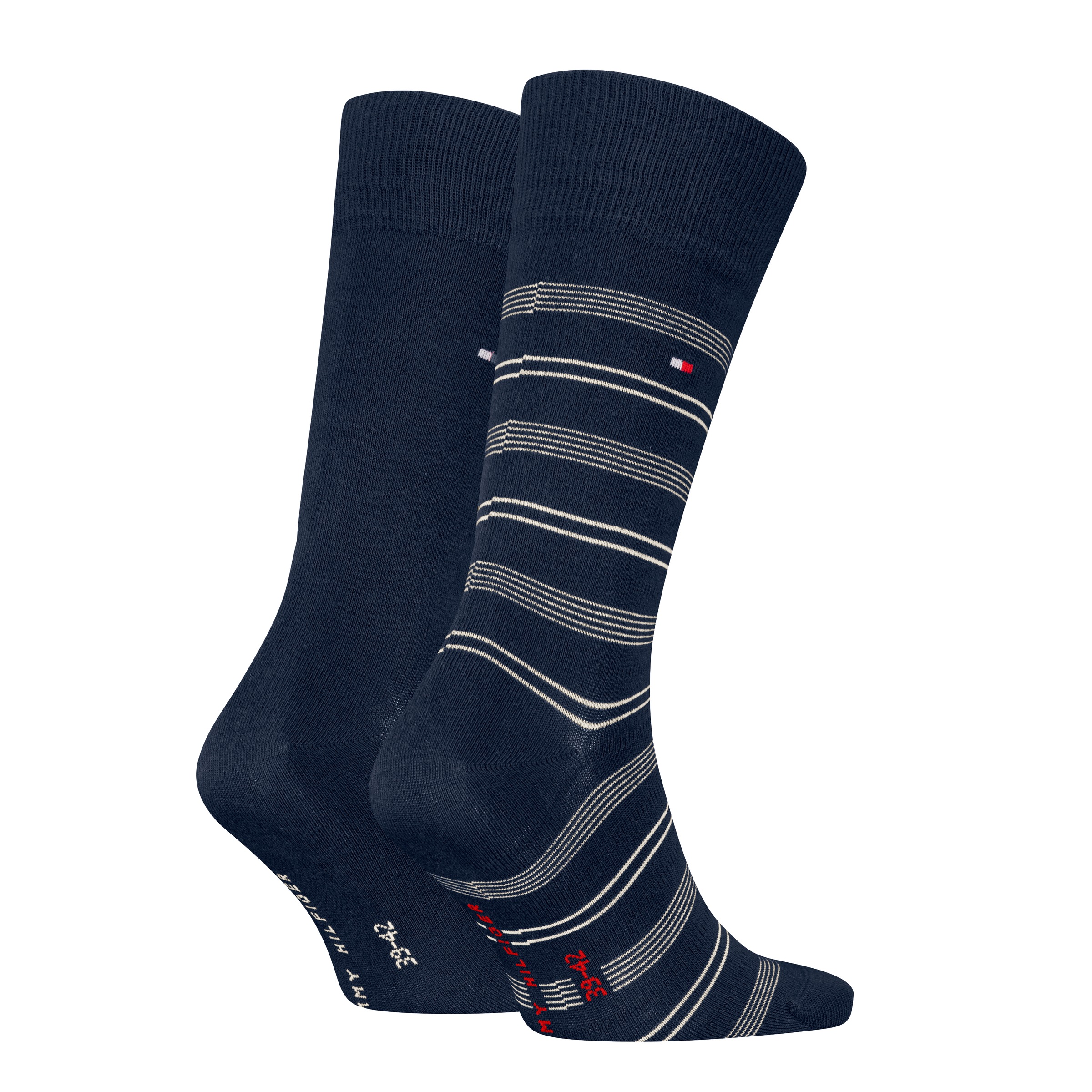 Tommy Hilfiger Socken »TH MEN SOCK 2P FANCY BRETON«, (2 Paar), mit auffälligem Streifenmuster
