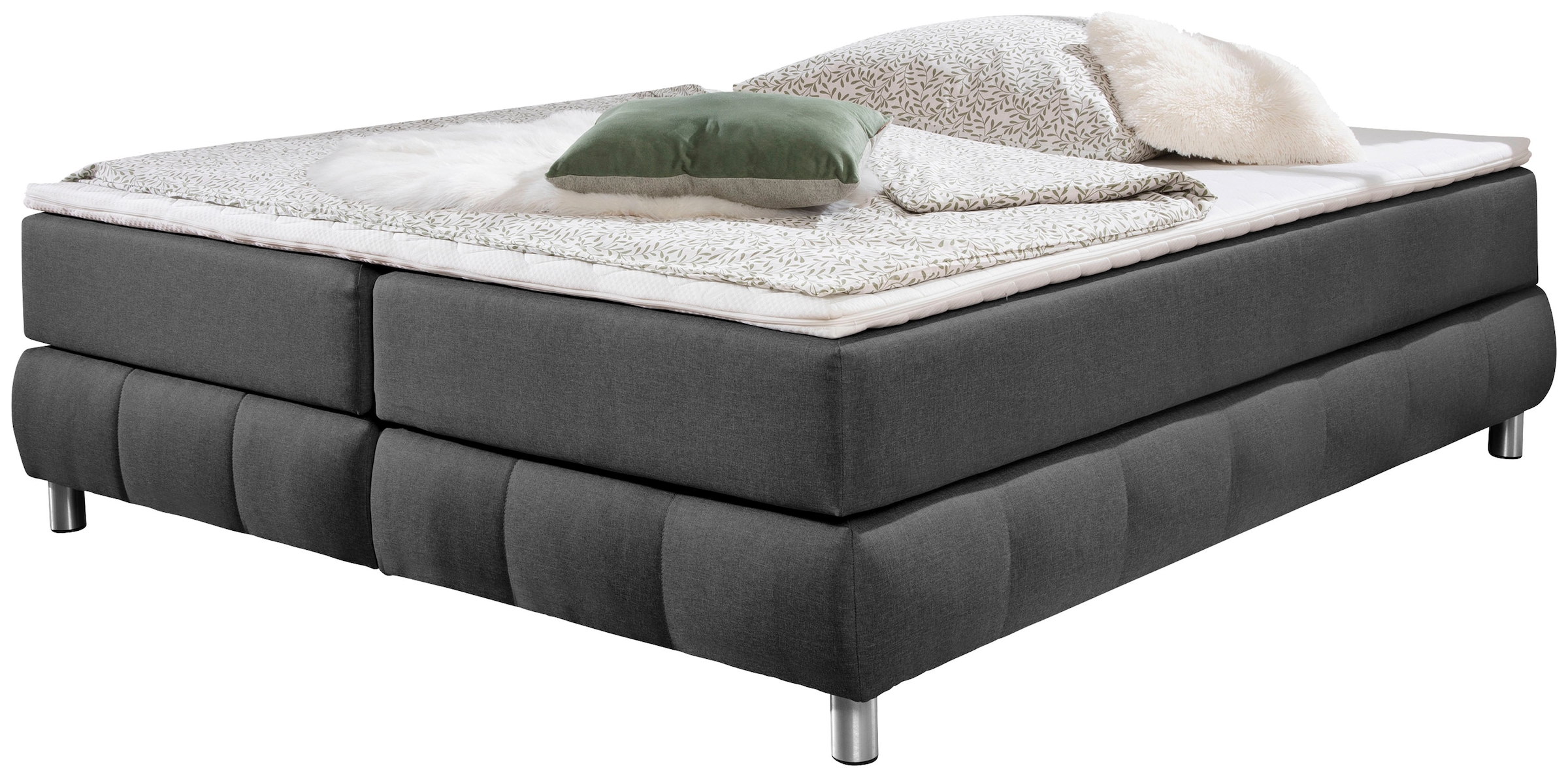 2. Bild von andas Boxspringbett »Salo«, Ohne Kopfteil, inkl. Topper, auch in Überlänge 220 cm