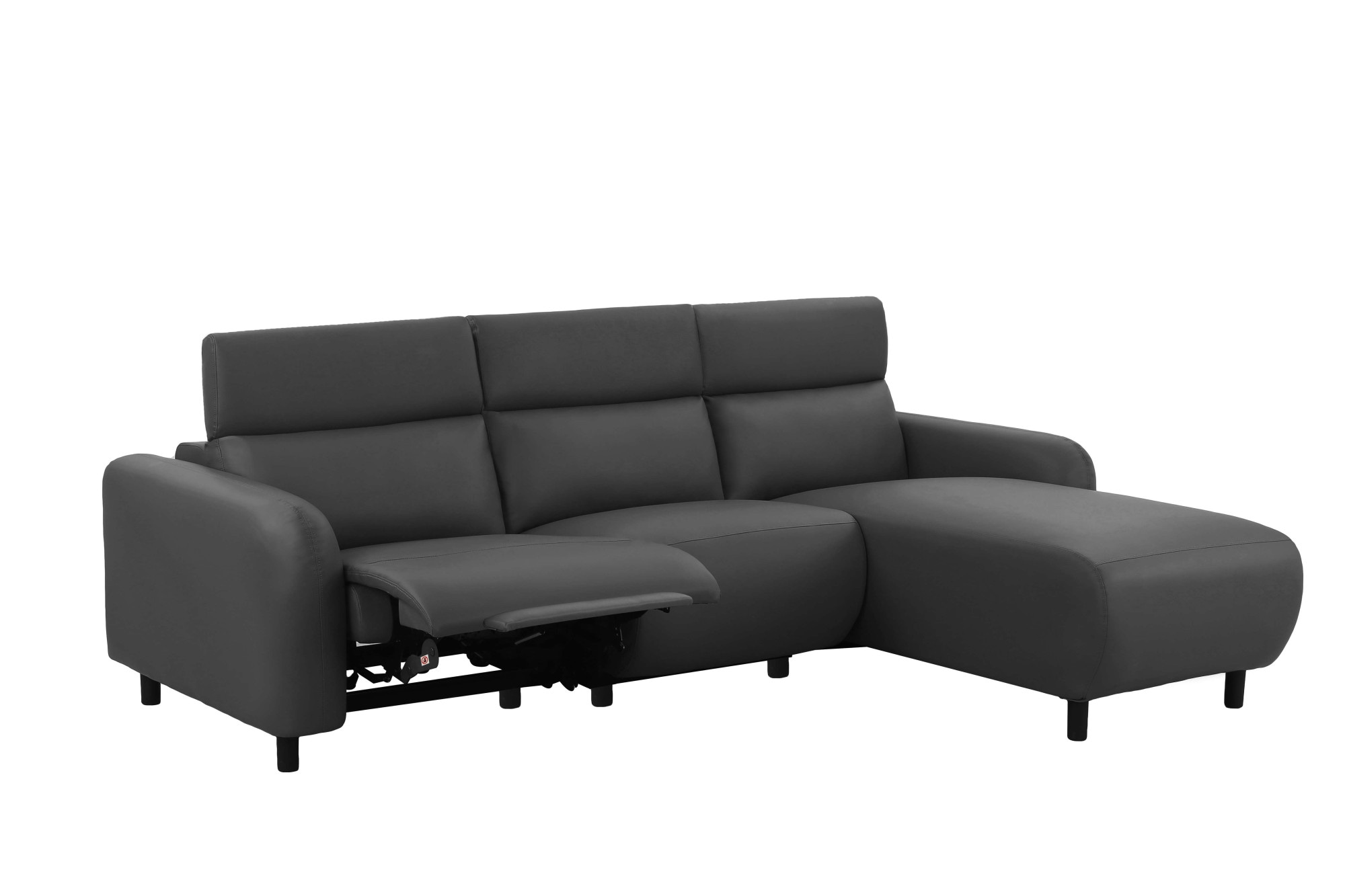 Home affaire Ecksofa »SKAANE Kunstleder, L-Form, 274 cm, manuelle u. elektrische Funktion,«, rundes Design, Kopfteilverstellung, Federkernpolsterung