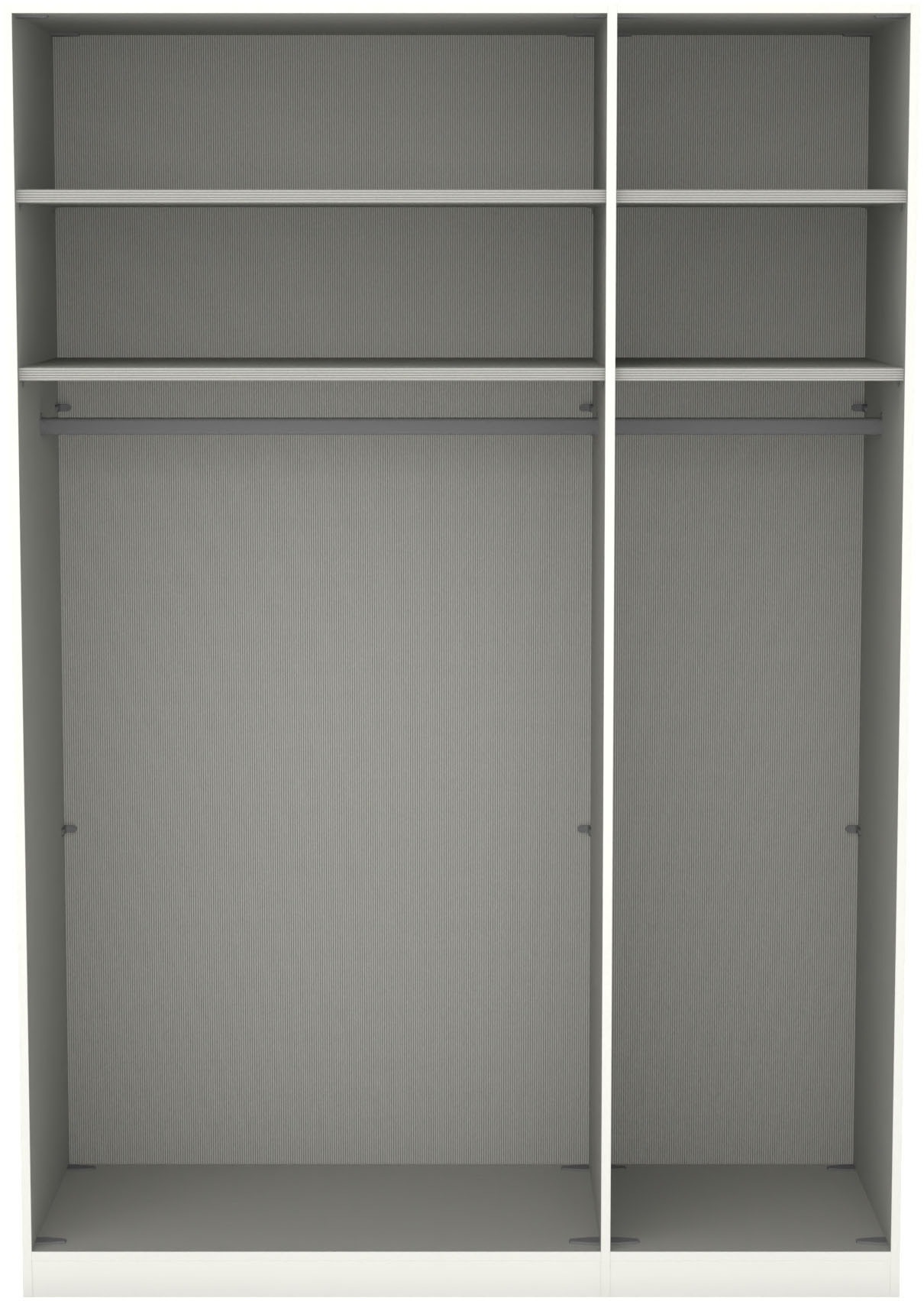 Musterring Drehtürenschrank »San Diego, Kleiderschrank, Schrank, Garderobe, mit Glastüren« weiß, Türen gedämpft, 2 Höhen, mehrere Breiten, MADE IN GERMANY, 1 Stk. tlg. 3-türig (gedämpft), 4 Böden, 2 Kleiderstangen, Chromgriffe