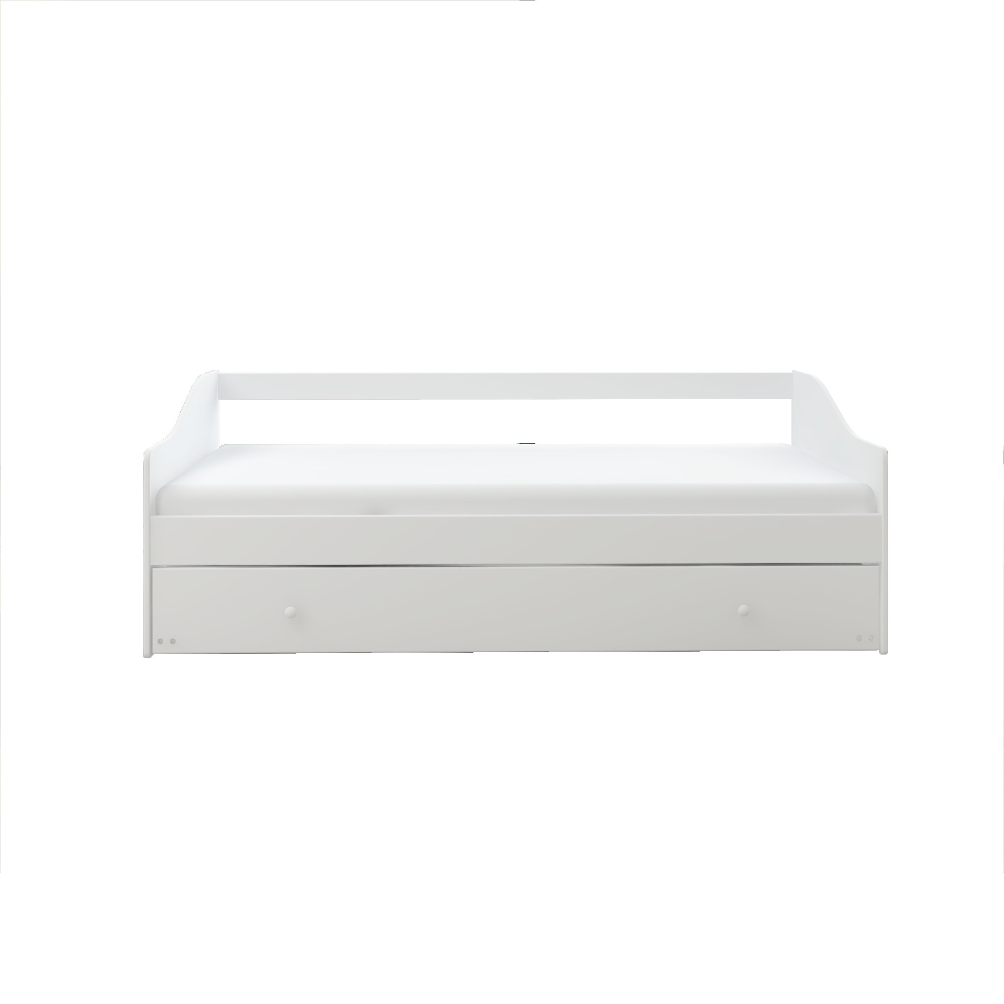 Home affaire Daybett »Arlo, inklusive 2 Matratzen + Lattenroste, Jugendbett, Gästebett,«, (Set, 5 tlg., Daybett inklusive 2-ter Schafgelegenheit, 2 Lattenroste, 2 Matratzen), 2 Schlafplätze, als Sofa nutzbar, Komplettbett