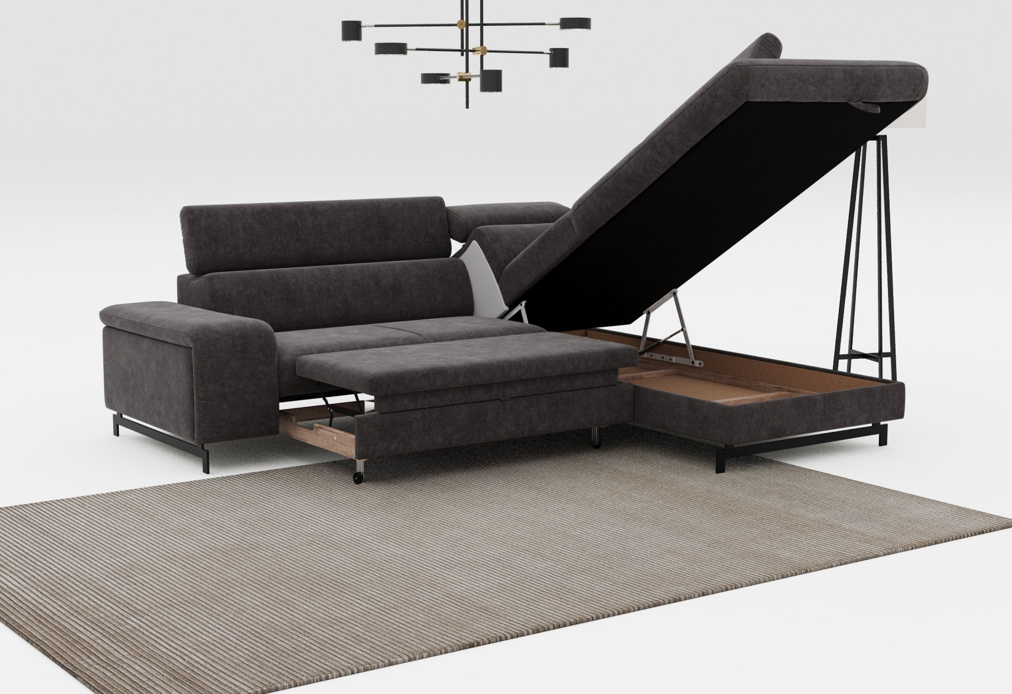 COTTA Ecksofa »Emma L-Form«, mit Kopfteilverstellung, wahlweise mit Bettfunktion & Bettkasten