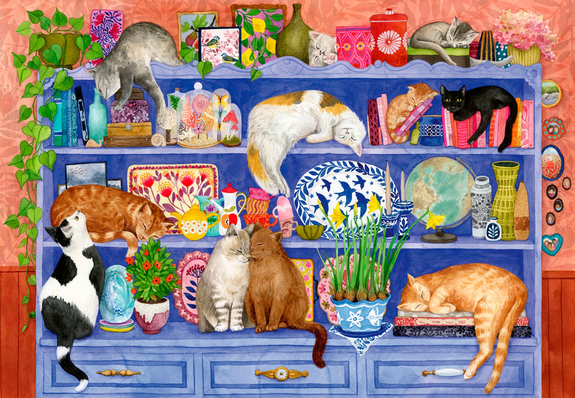 Ravensburger Puzzle »Feel Well & Puzzle, Katzen im Regal«, XL, für Erwachsene, Made in Europe