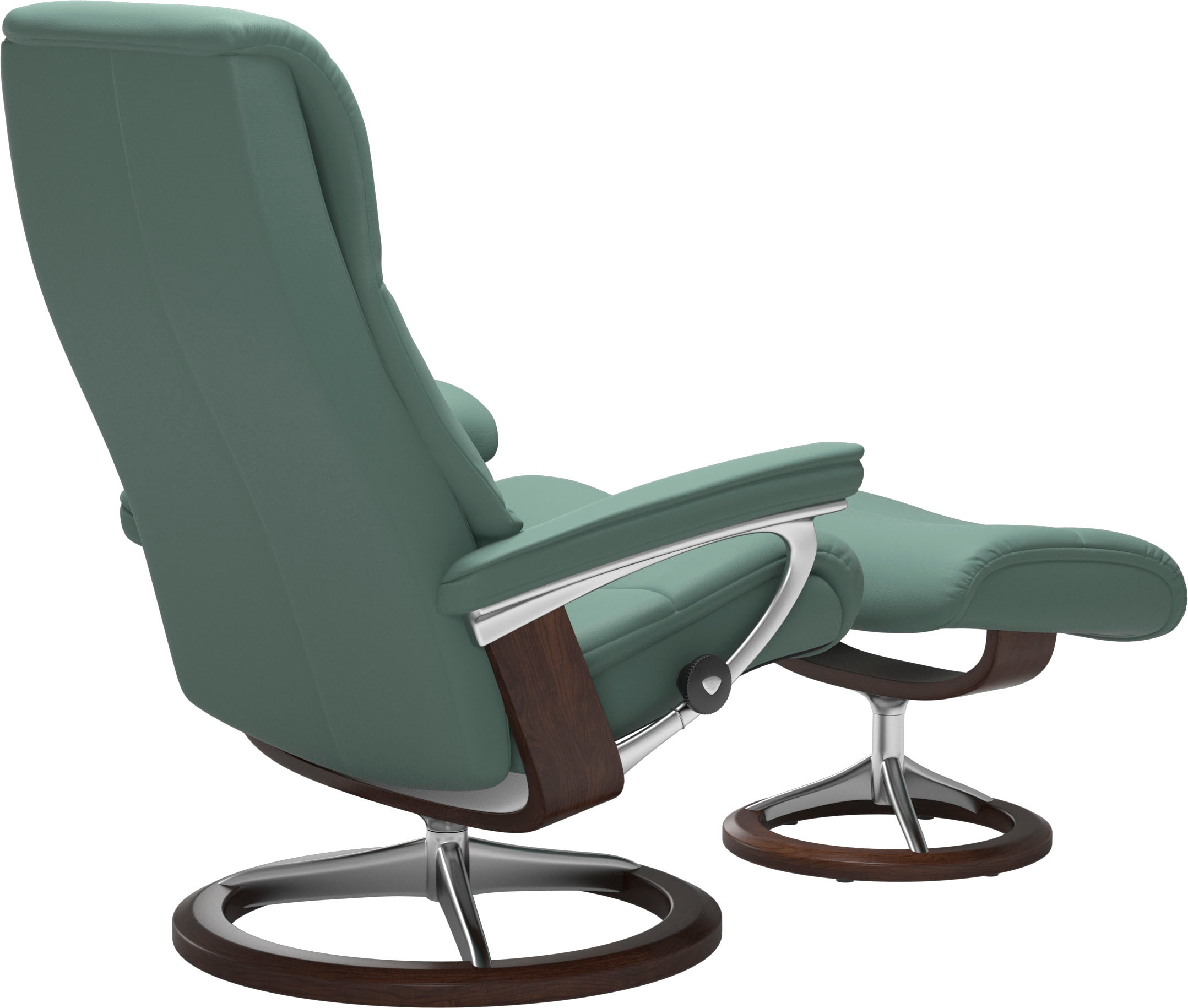 Stressless® Relaxsessel »View«, (Set, Relaxsessel mit Hocker), mit Signature Base, Größe M,Gestell Braun