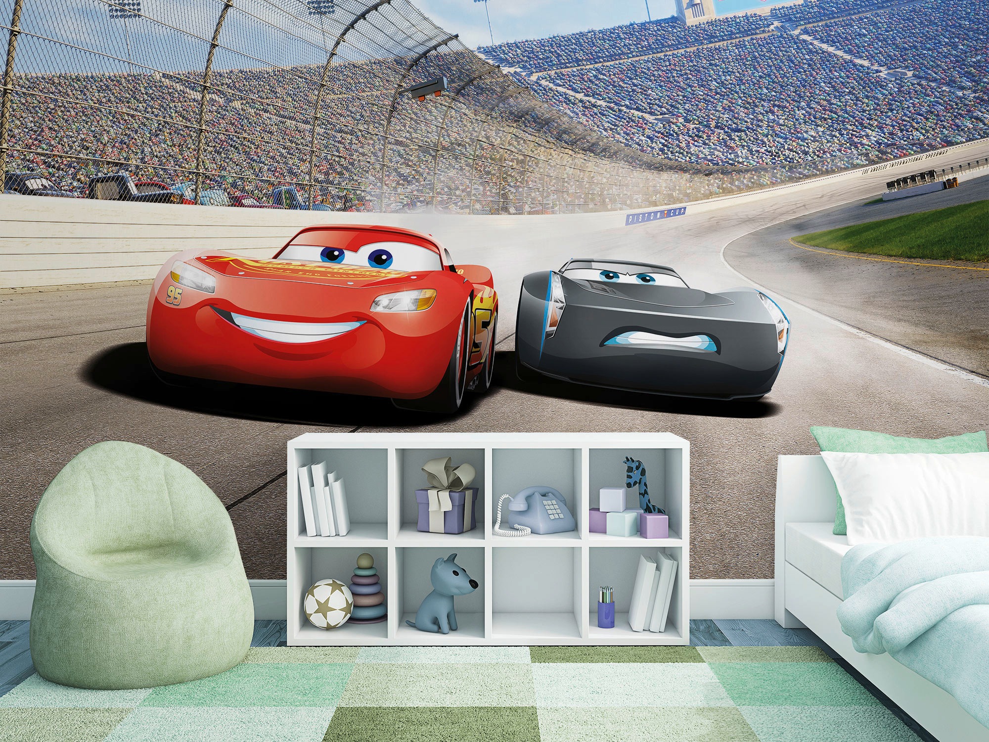 Komar Fototapete »Cars3 Curve - Größe 368 x 254 cm«, bedruckt, Wohnzimmer, günstig online kaufen