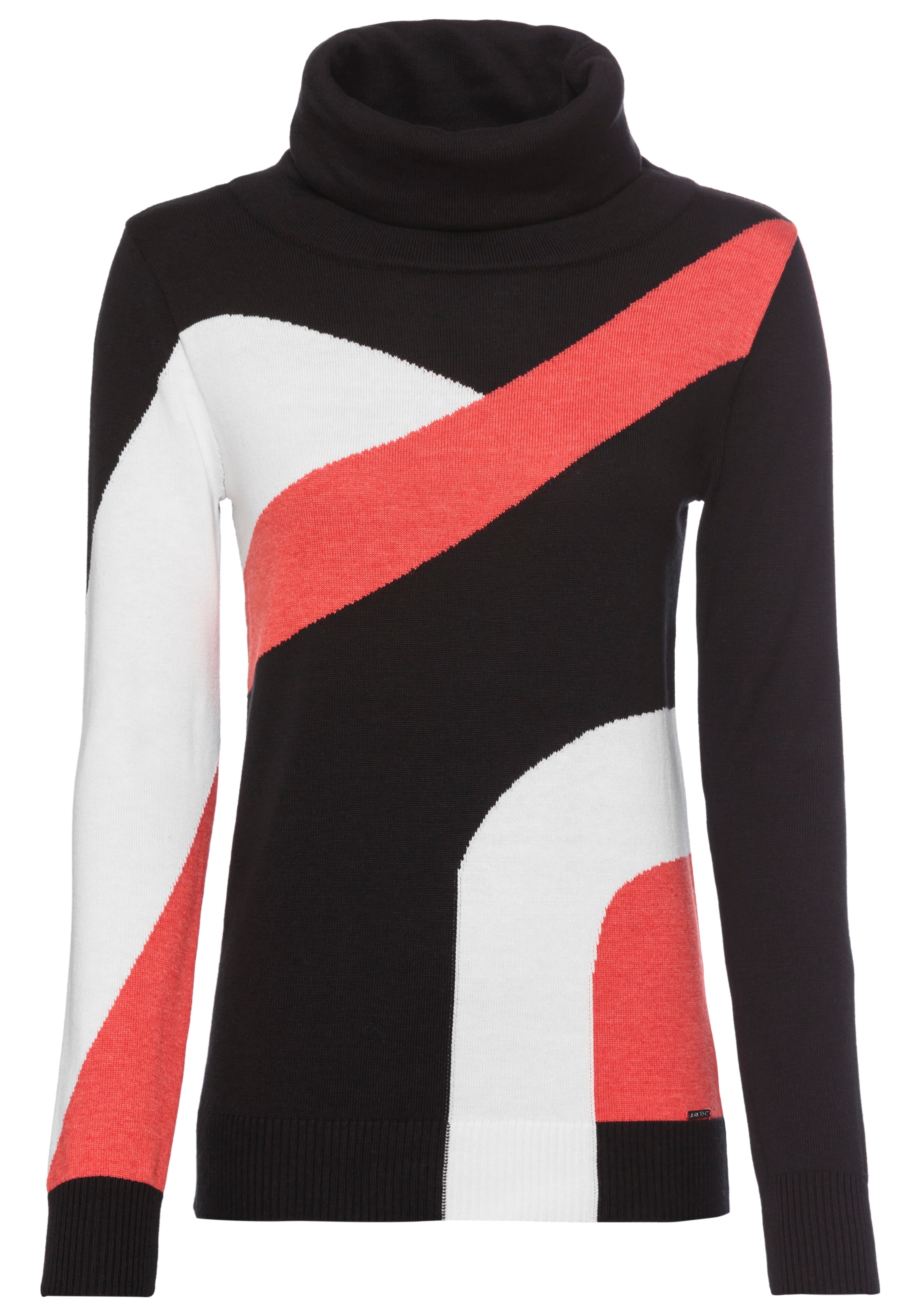 Laura Scott Strickpullover, mit Rollkragen und Colorblock Design