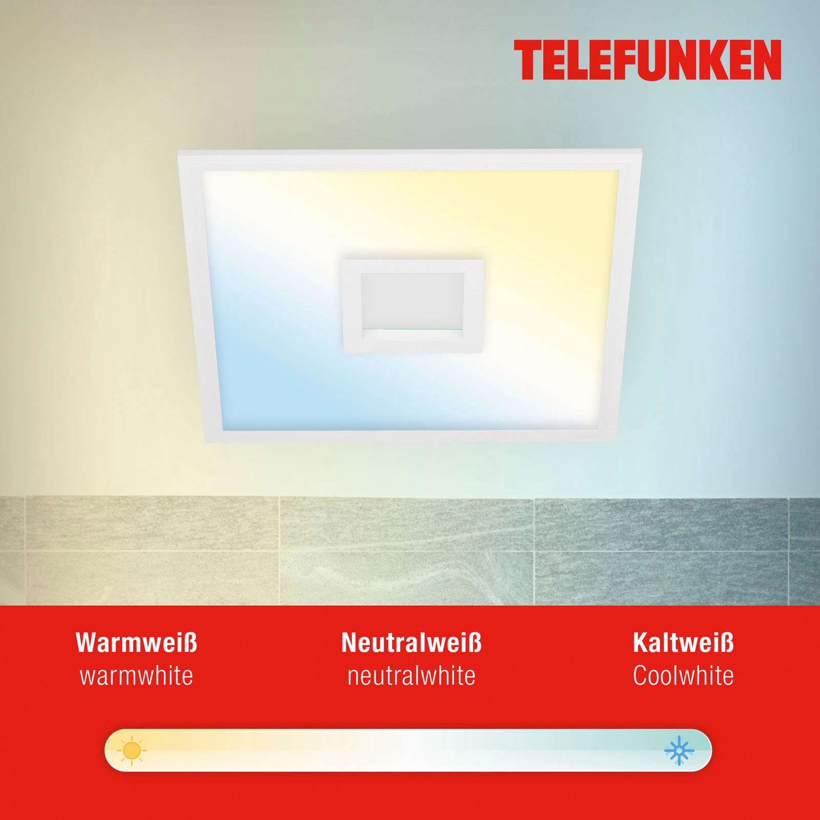 Telefunken LED Panel »319406TF CENTERBACK«, Leuchtmittel LED-Board | LED fest integriert, Deckenleuchte, RGB, Backlight, CCT, inkl. Fernbedienung, dimmbar