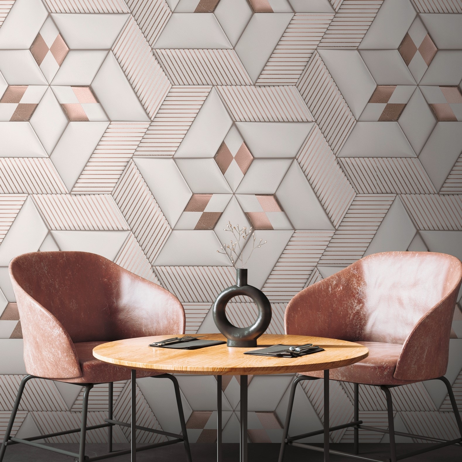 living walls Fototapete »Metropolitan Stories. Travel Styles. 3D-Tapete«, matt-gemustert-neutral, Fototapete 3D-Effekt Grafisch Metallic-Effekt Designtapete Tapeten