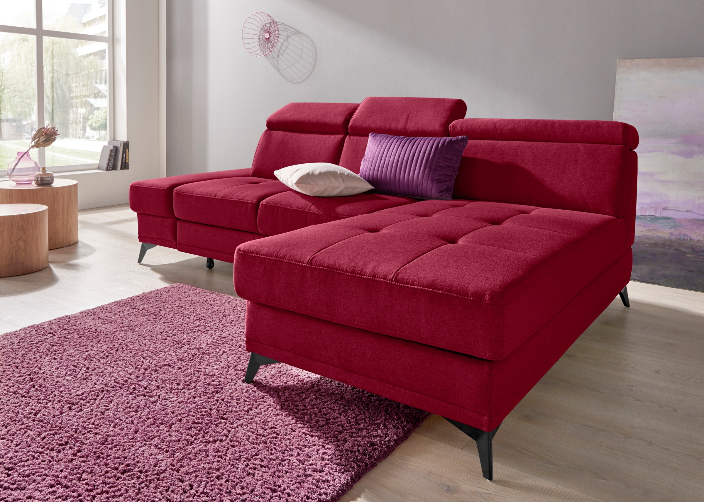 Home affaire Ecksofa »Cardiz L-Form« inkl.Kopfteilverstellung und Federkern günstig online kaufen