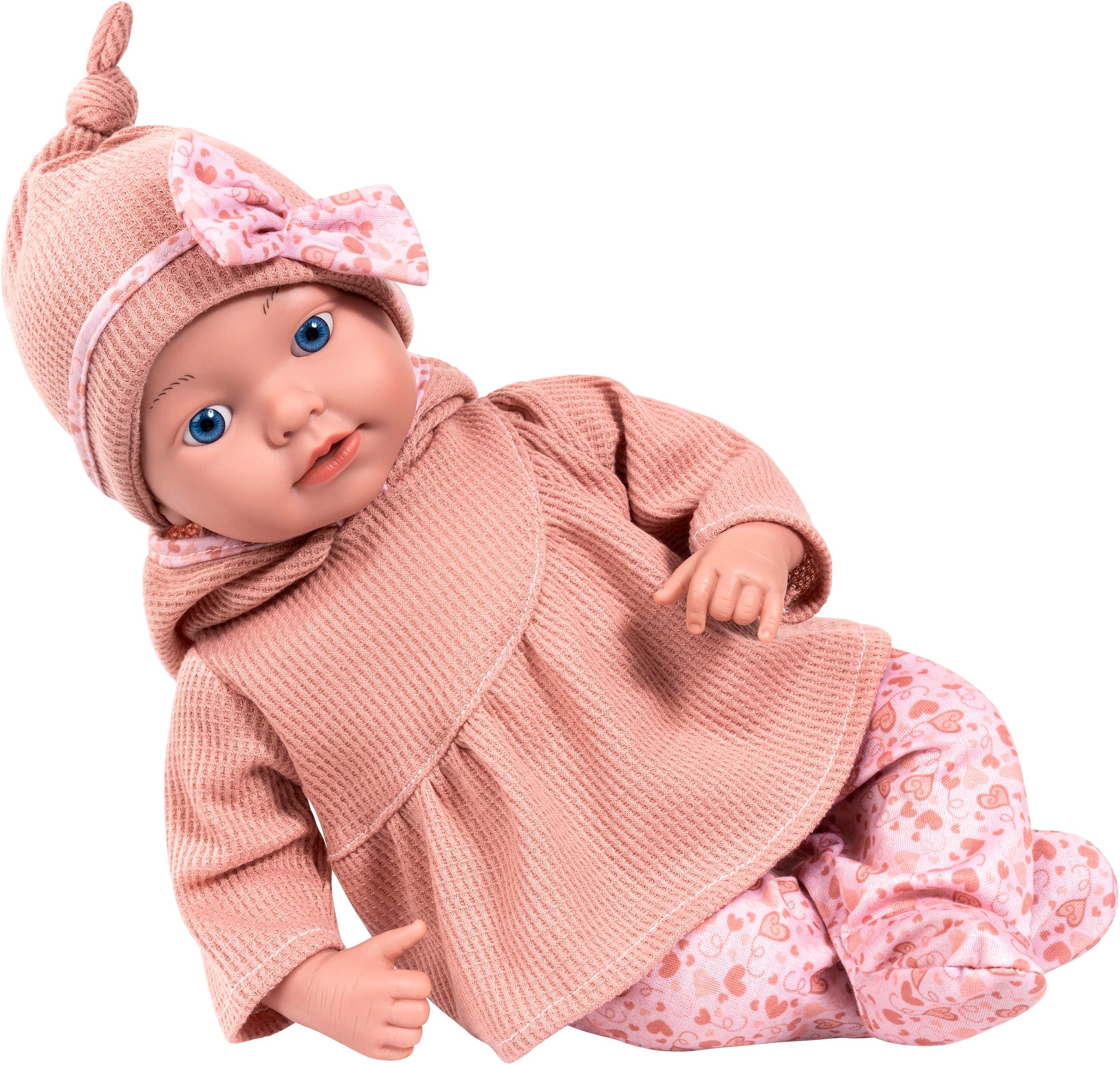 Bayer Babypuppe »Reborn 38 cm Set braun« sieht aus wie ein echtes Baby