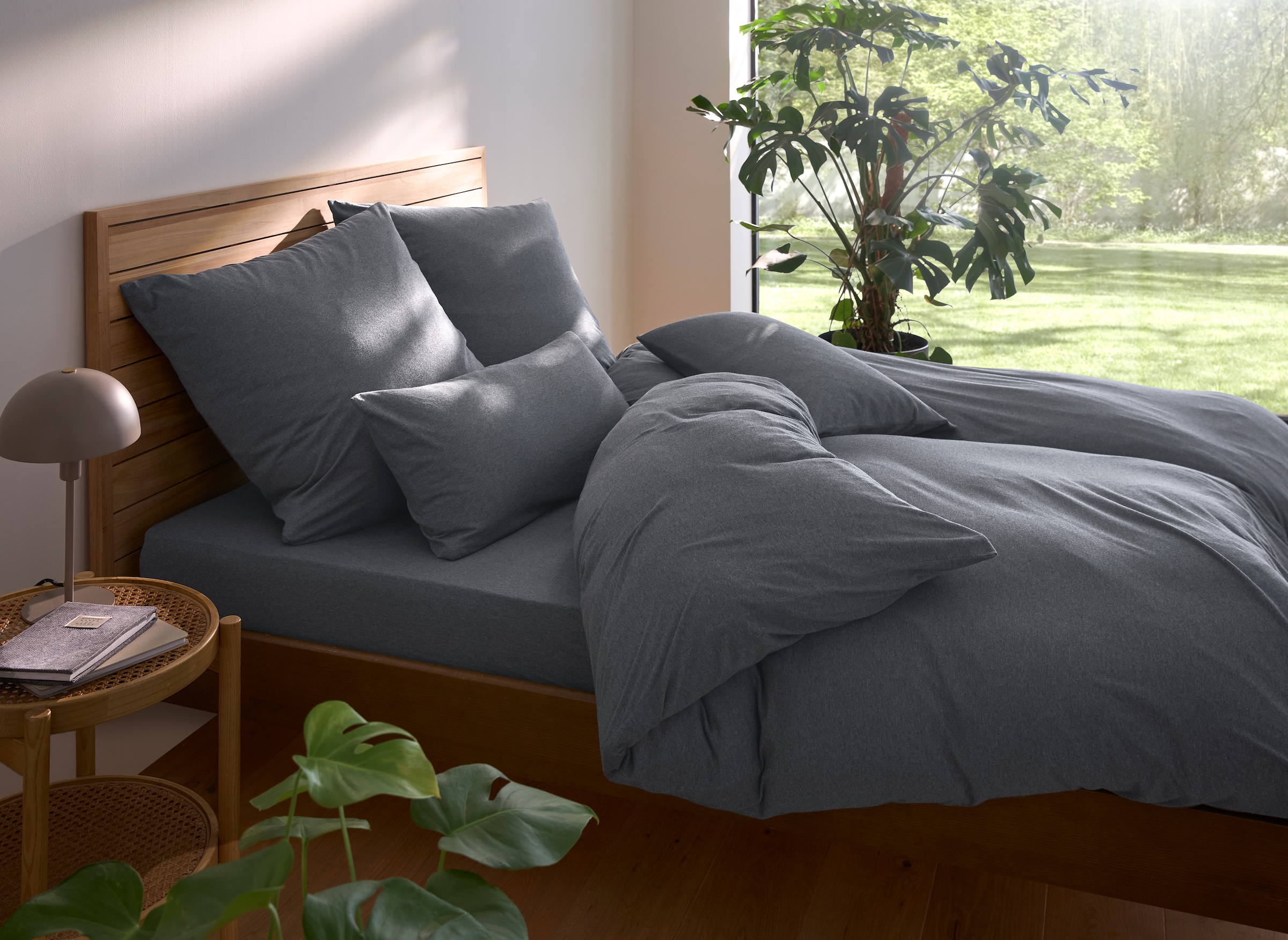 andas Spannbettlaken »Valje in Gr. 90x200, 140x200 oder 180x200 cm« Baumwolle, für Matratzen bis 25 cm Höhe, Bettlaken in Melange-Optik