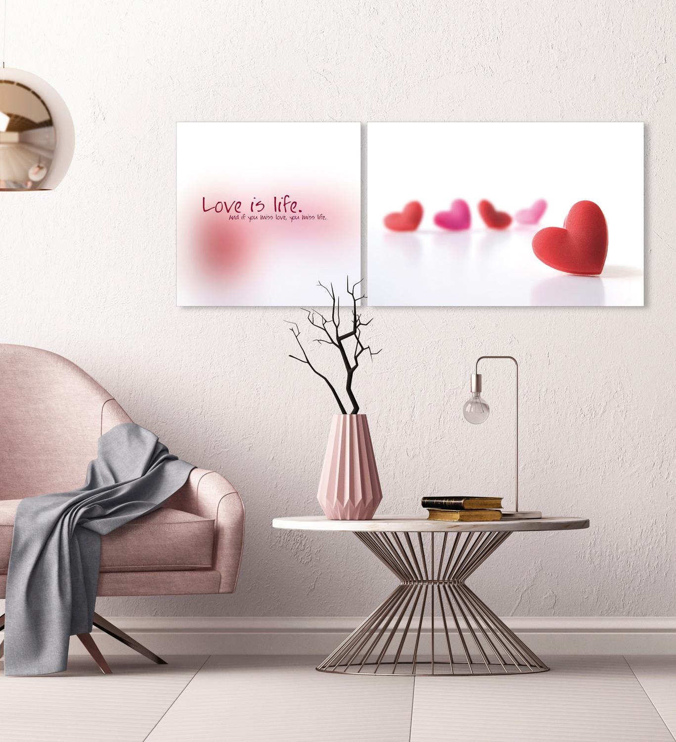 queence Leinwandbild »Love is Life«, Herz-Herzbilder-Kunst-Modern-Spa-Spa B günstig online kaufen