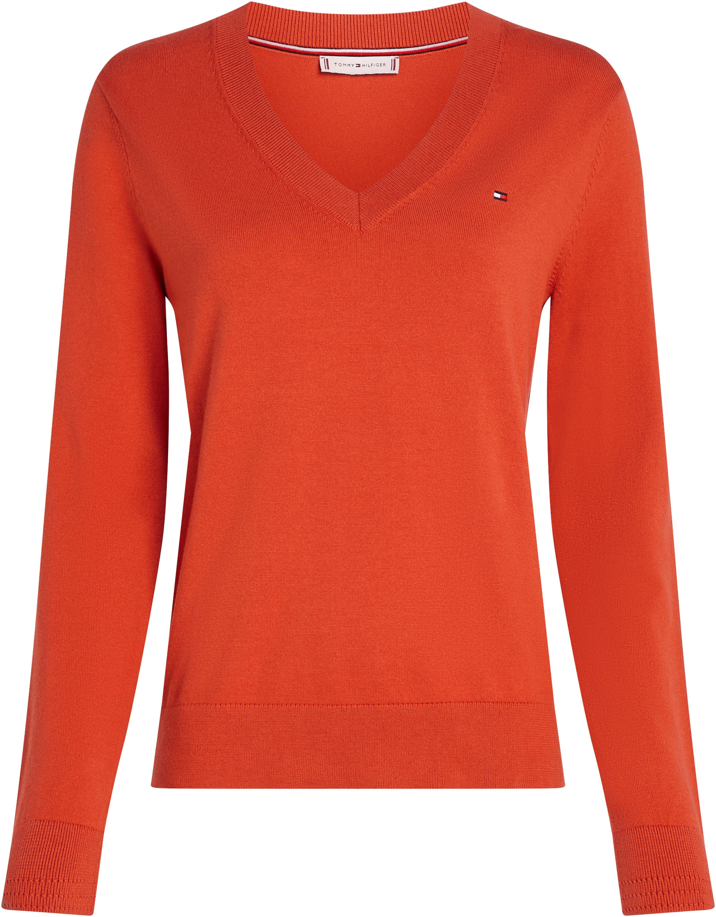 Tommy Hilfiger V-Ausschnitt-Pullover, mit Logo-Stickerei