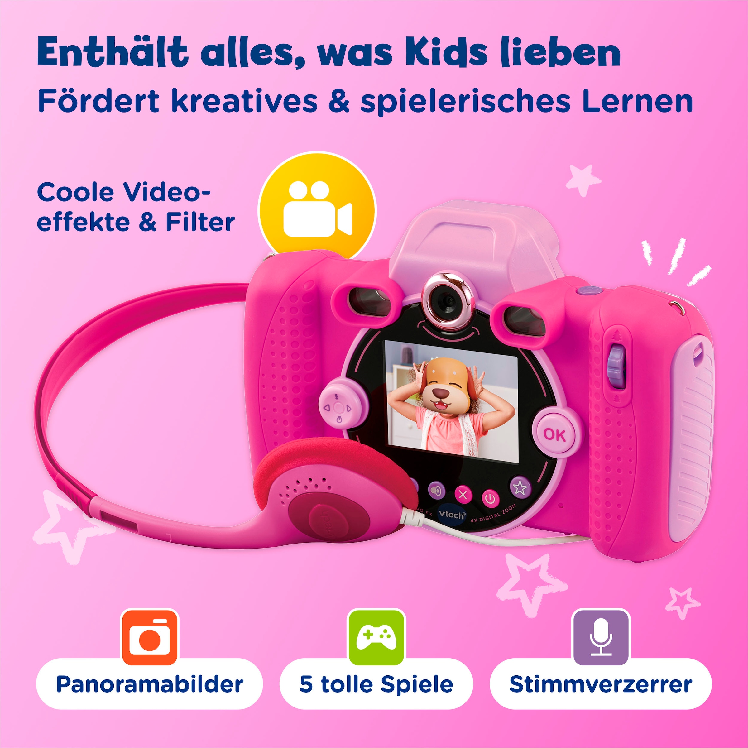 Vtech® Kinderkamera »KidiZoom Duo FX pink« , inkl. inkluisve Kopfhörer