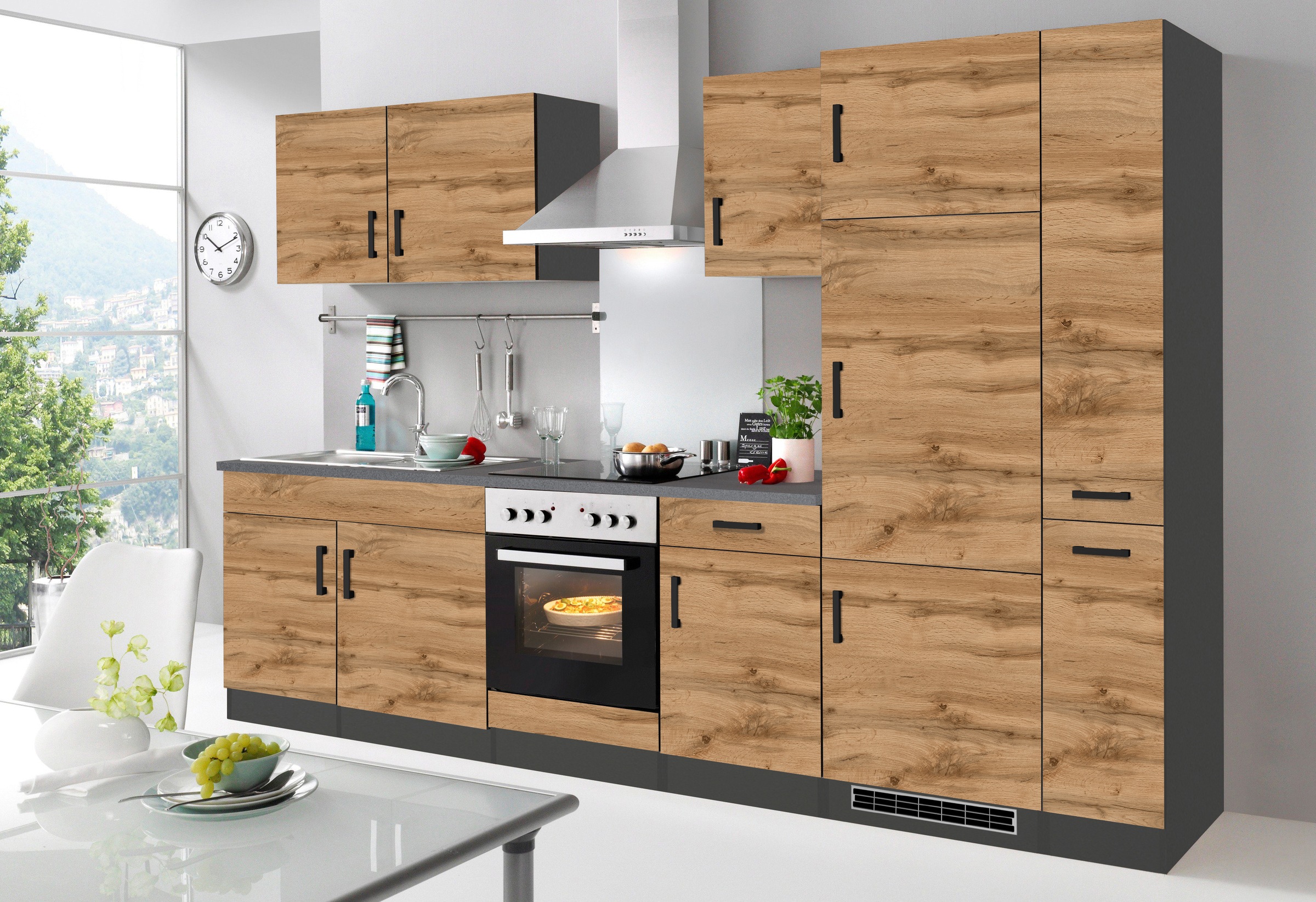 KOCHSTATION Küchenzeile »KS-Toronto« Breite 300 cm, mit E-Geräten günstig online kaufen