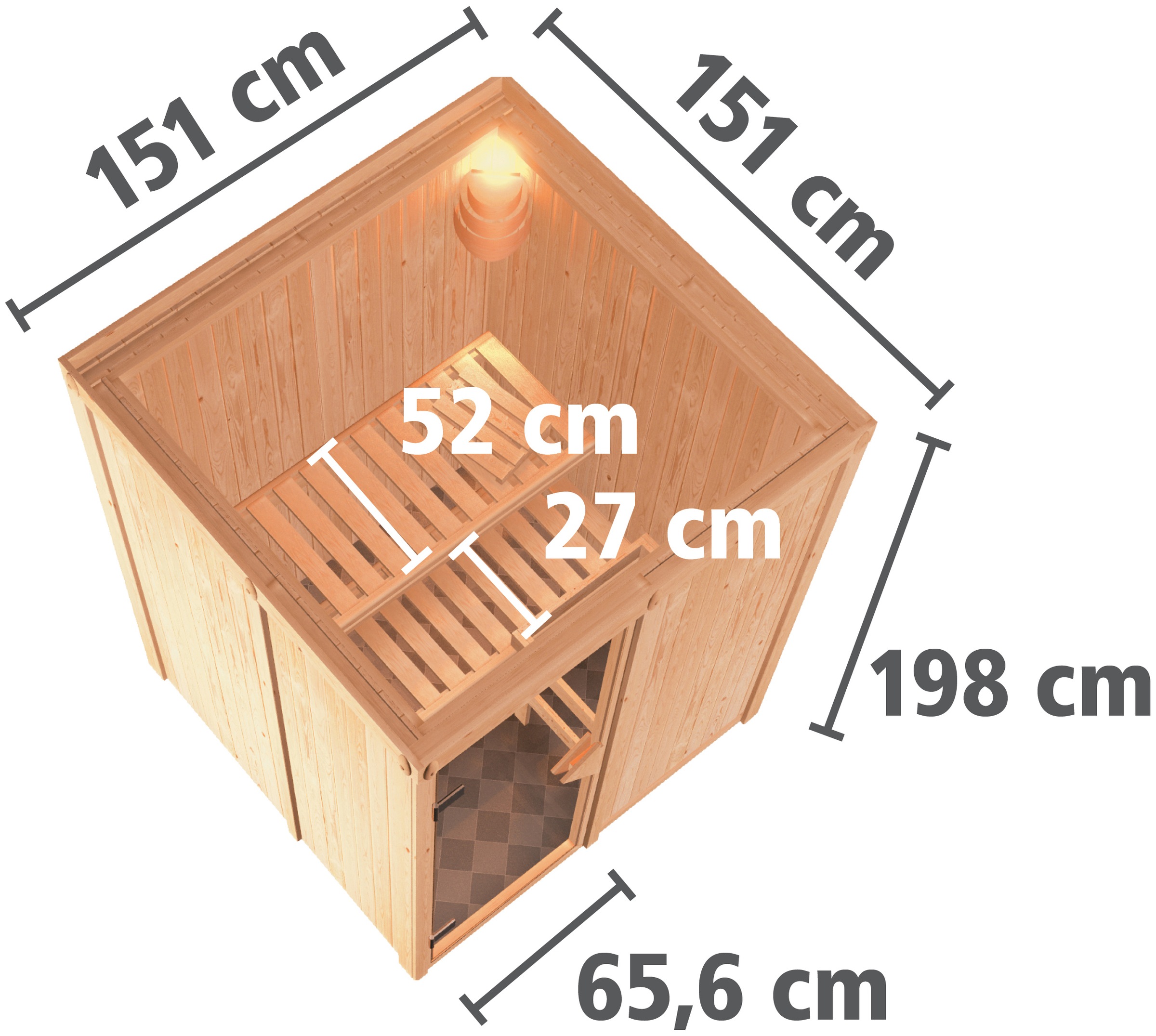 Karibu Sauna »Milaja«, 3,6-kW-Bio-Plug & Play Ofen mit externer Steuerung