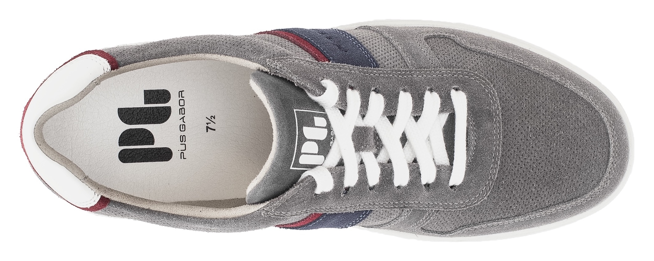 Pius Gabor Sneaker, Freizeitschuh, Halbschuh, Schnürer mit Kontrastbesätze, Weite G