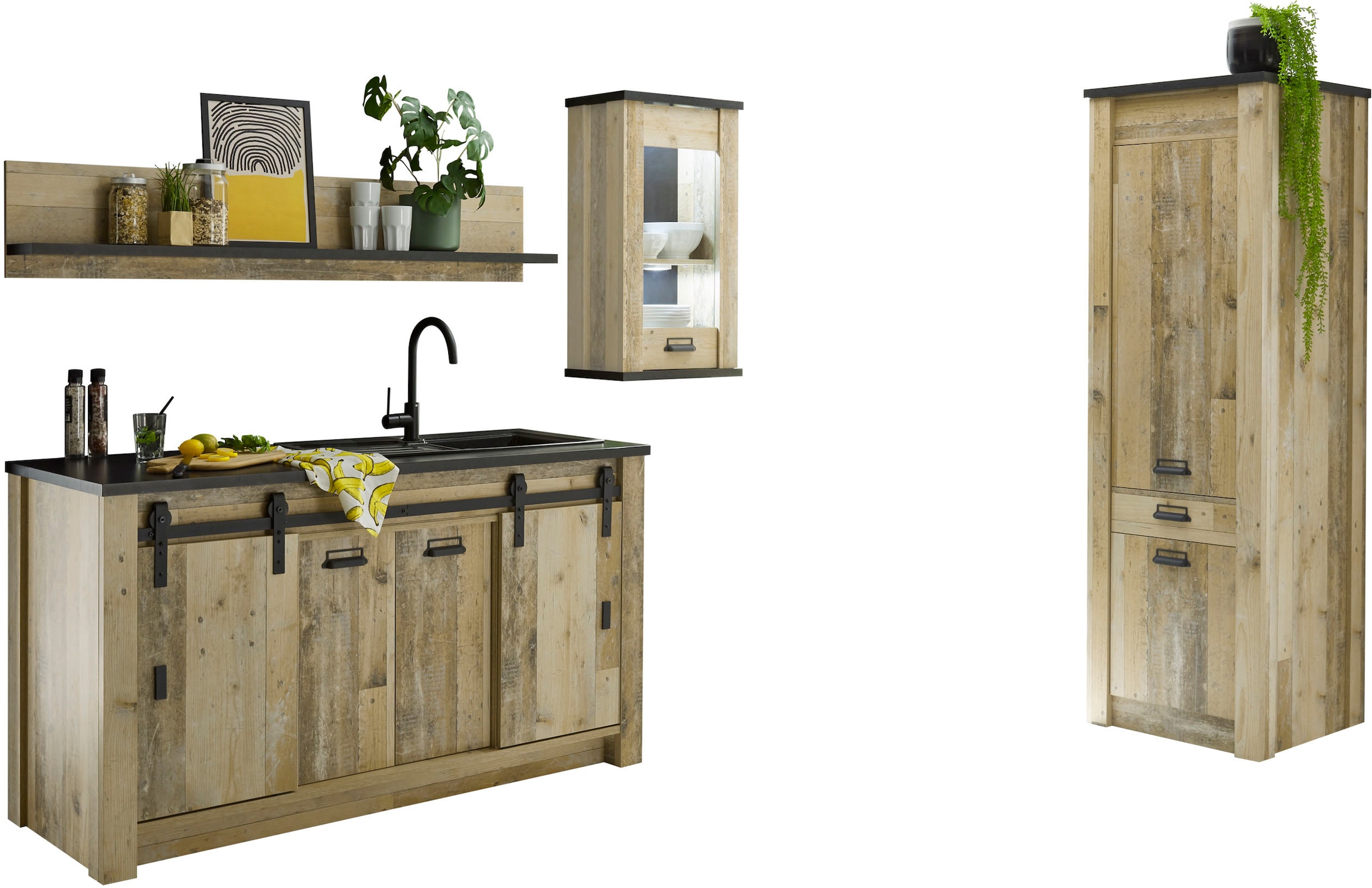 Home affaire Küche »Sherwood«, Breite 240 cm, ohne E-Geräte