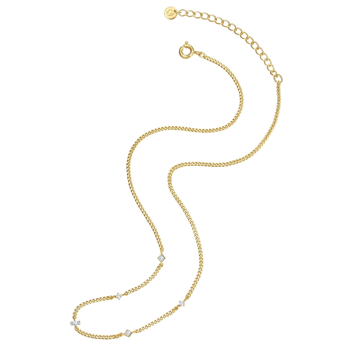 Glanzstücke München Panzerkette »GSM1335« Kette mit Anhänger Sterling Silber gelbgold Zirkonia weiß