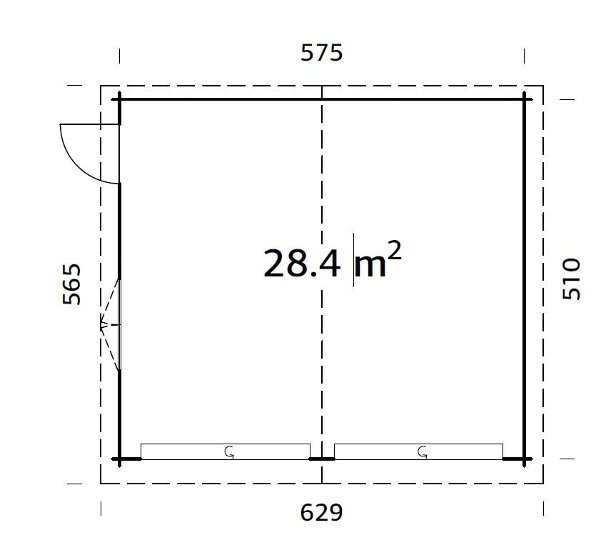 Palmako Garage »Roger«, BxTxH: 629x565x310 cm, mit Sektionaltor, naturbelassen