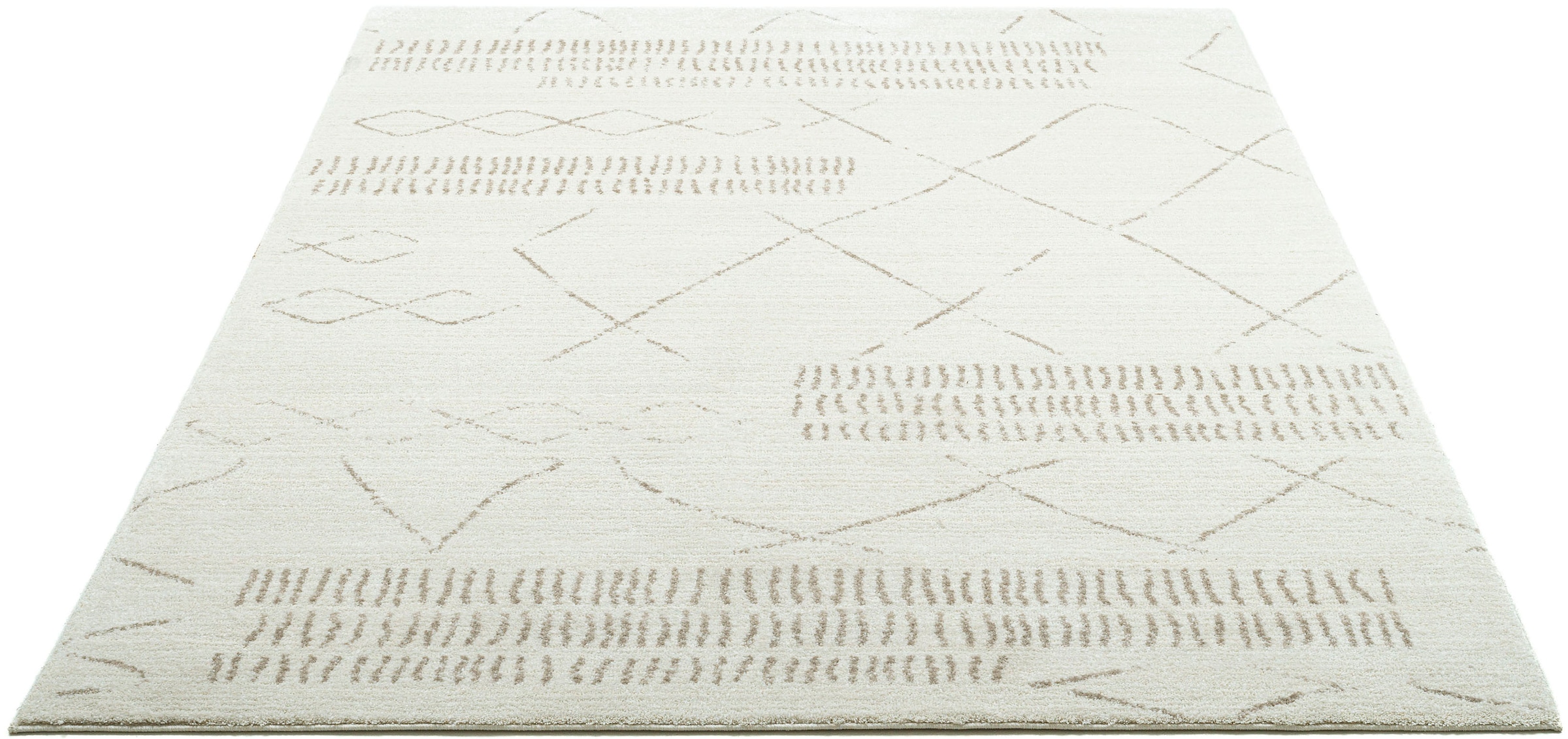 Gino Falcone Teppich »Durlesti 4927«, rechteckig, 13 mm Höhe, Kurzflor, modernes Rauten Design, Boho, Wohnzimmer, Esszimmer