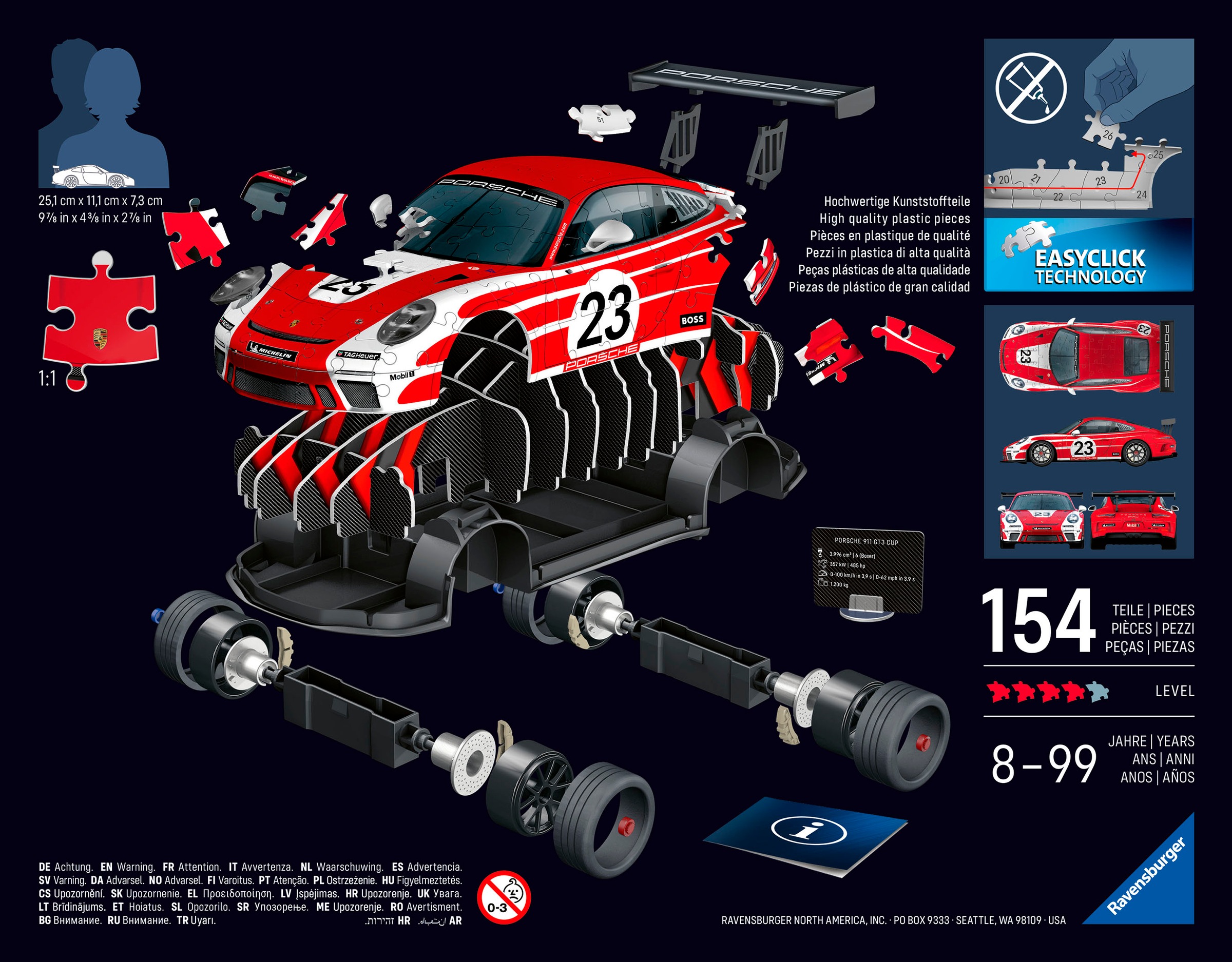 Ravensburger 3D-Puzzle »Iconics: Porsche 911 "Salzburg Edition"«, Made in Europe