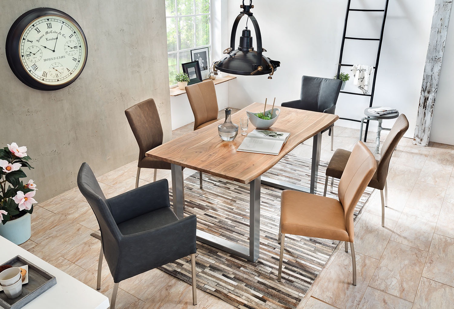 SIT Esstisch »Tops&Tables«, mit Tischplatte aus Wildeiche, mit Baumkante wie gewachsen, Vintage