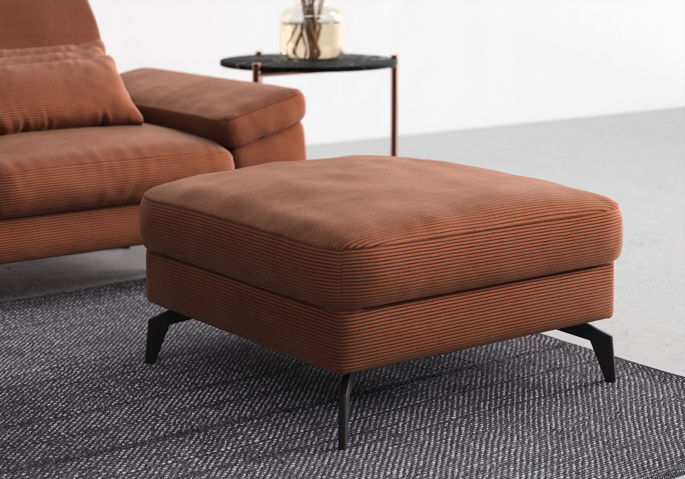 sit&more Polsterhocker »Cabana«, mit stylischen Metallfüßen