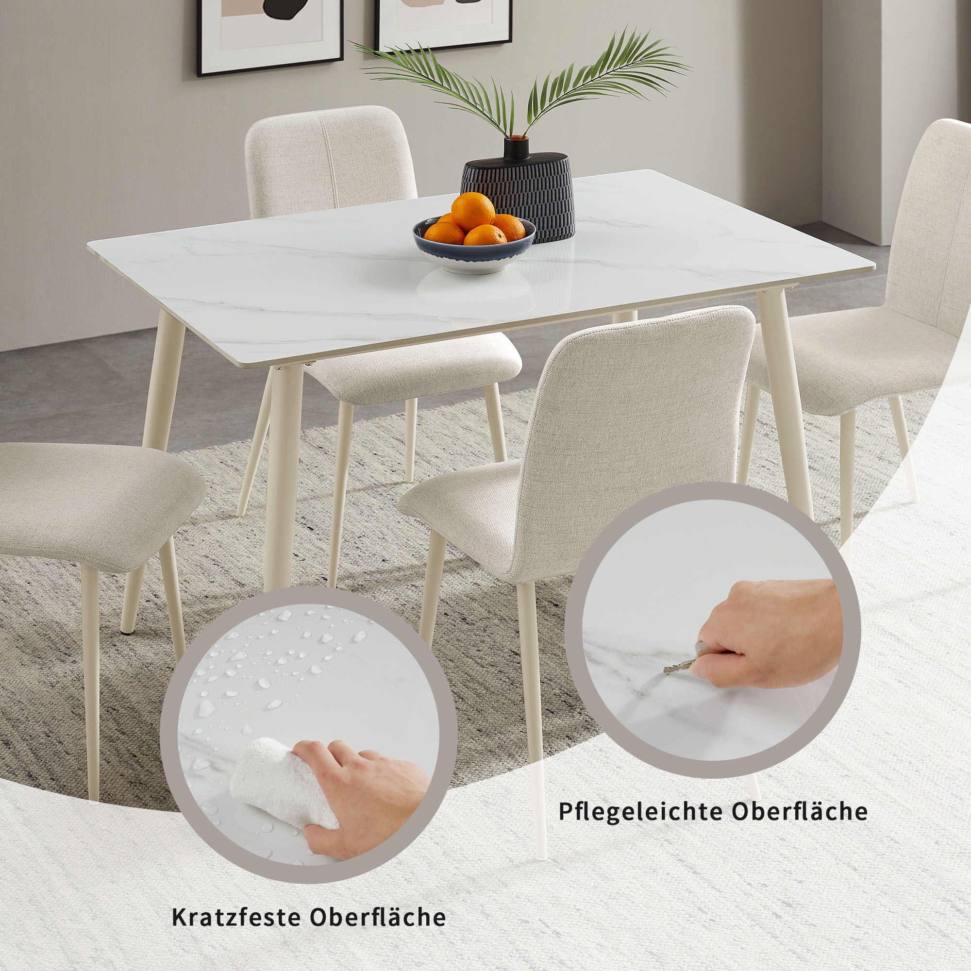 OTTO home Essgruppe »Kryce« Set, 120 cm Esstisch + 4 Stühle, 5 Stk. tlg. St günstig online kaufen