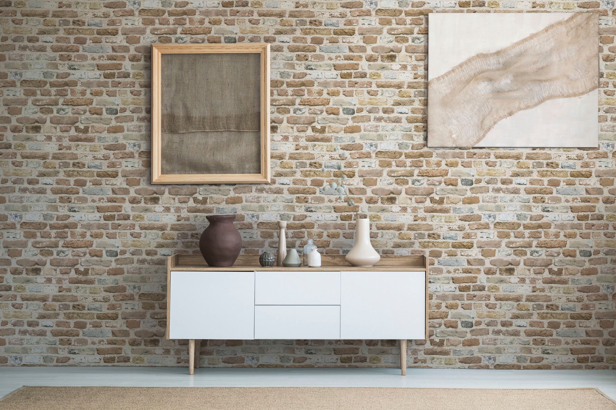 A.S. Création Vliestapete »Bricks & Stones Backstein Steinoptik«, matt-gemustert-neutral, Steintapete Backstein Tapete Tapeten Wohnzimmer Schlafzimmer Küche