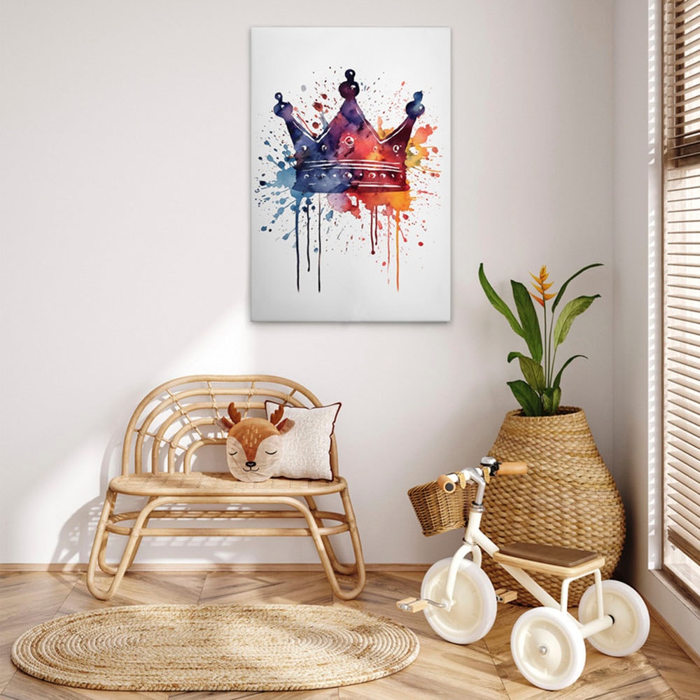 A.S. Création Leinwandbild »Colourful Crown - Wandbild Bunt Keilrahmen Kuns günstig online kaufen