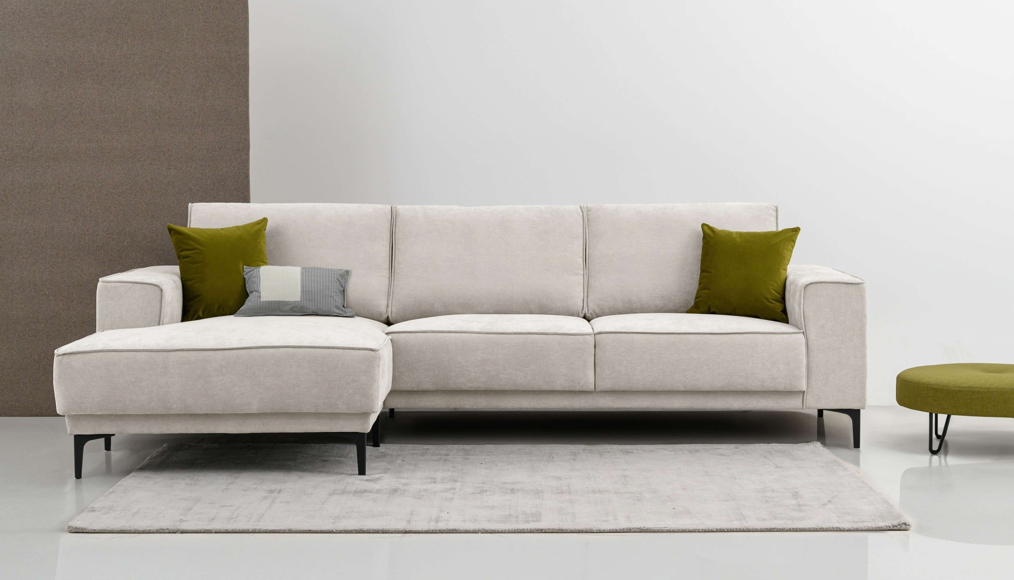 Places of Style Ecksofa »Polsterecke Oland, Struktur, Flachgewebe, Luxus-Mi günstig online kaufen