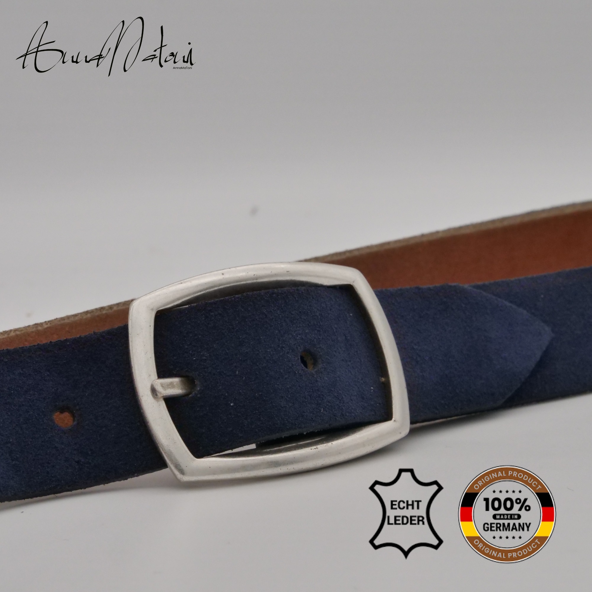 AnnaMatoni Ledergürtel »AnnaMatoni Damen Ledergürtel in hochwertigem Velour Leder 3cm«