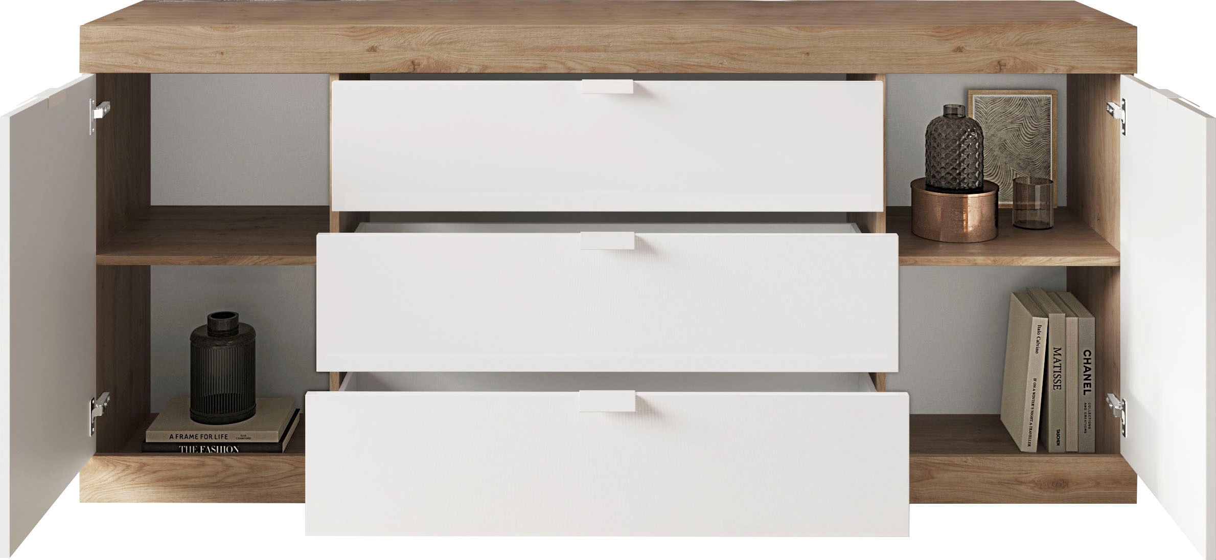 INOSIGN Sideboard »Slim«, Breite 181 cm, weiß Hochglanz Lack