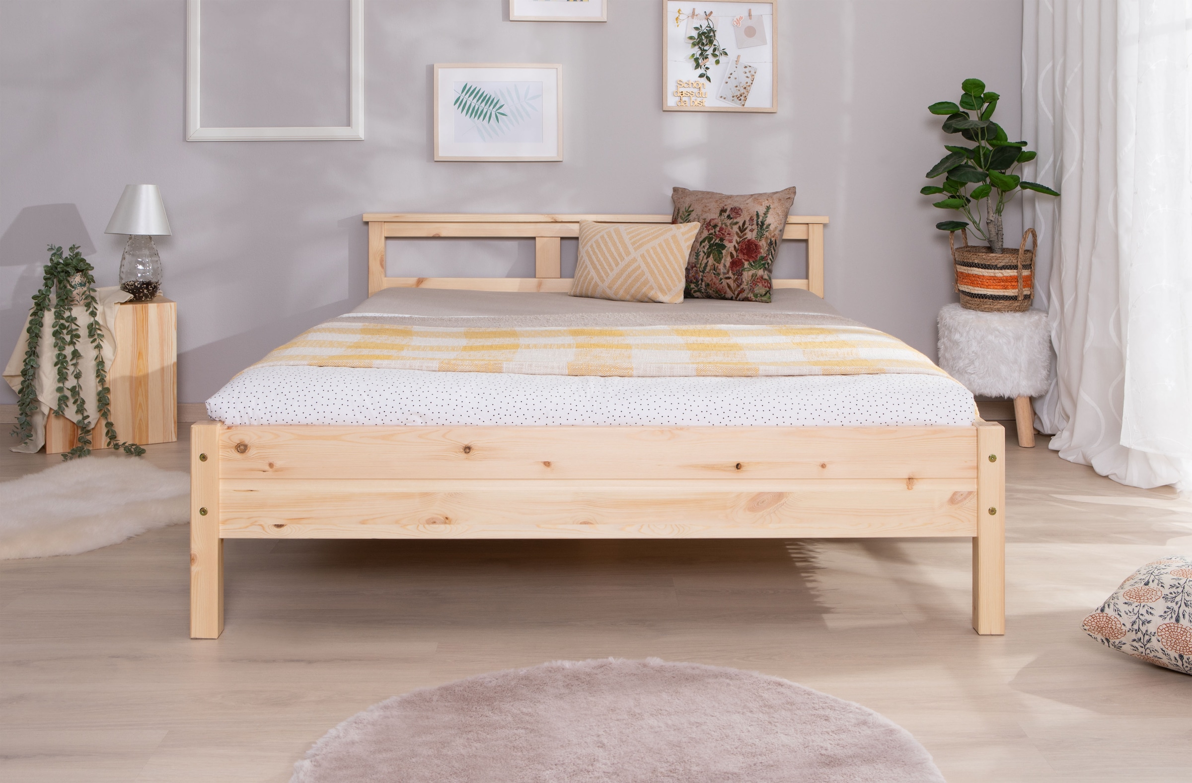 Ticaa Futonbett »Merci«, Einzelbett, aus Kiefer Massivholz, inkl. Rollrost